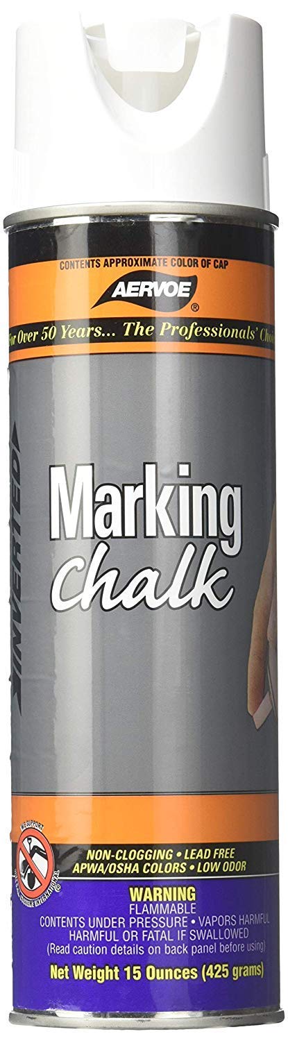 Aervoe 215 White Marking Chalk Spray Paint - 12 Pack for Construction, Landscaping & DIY Projects | Temporary Marking on Concrete, Asphalt & Grass | High Visibility & Quick Drying