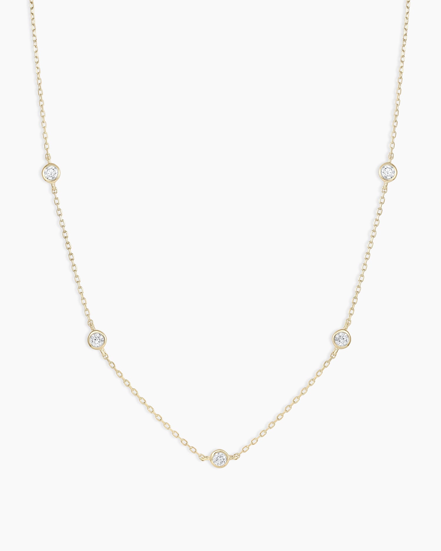 Classic Five Diamond Necklace - Elegant 14K Gold Pendant for Women | Perfect for Weddings, Anniversaries & Special Occasions