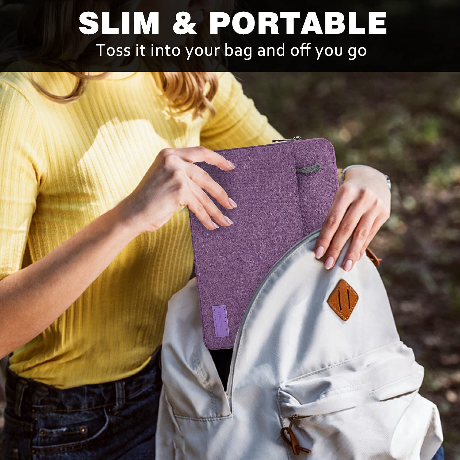 MoKo 9-11 Inch Tablet Sleeve Case - Protective Cover for iPad Air M3, iPad Pro 11 M4/Air M2, iPad 10/9/8/7th Gen (2025 Models) - Lightweight & Durable Purple Carrying Bag - Perfect for Travel, Office & School Use