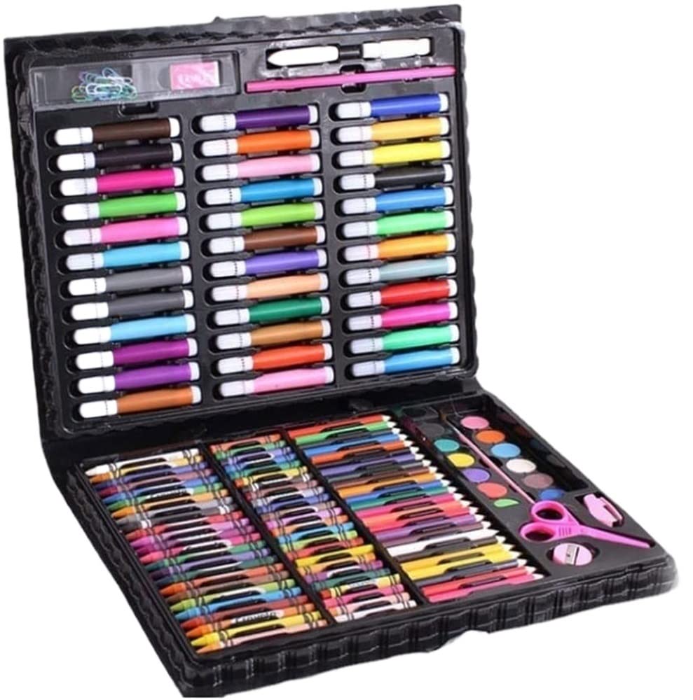 150-Piece Deluxe Art Kit for Kids & Beginners - Complete Drawing Set with Crayons, Colored Pencils, Watercolor Markers & Oil Pastels - Perfect for School Projects, Home Creativity & Gift Giving