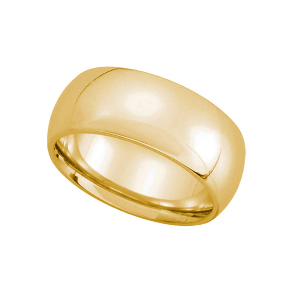 The Black Bow 8mm Domed Comfort Fit Wedding Band in 10k Yellow Gold - Perfect for Engagements, Anniversaries, and Special Occasions