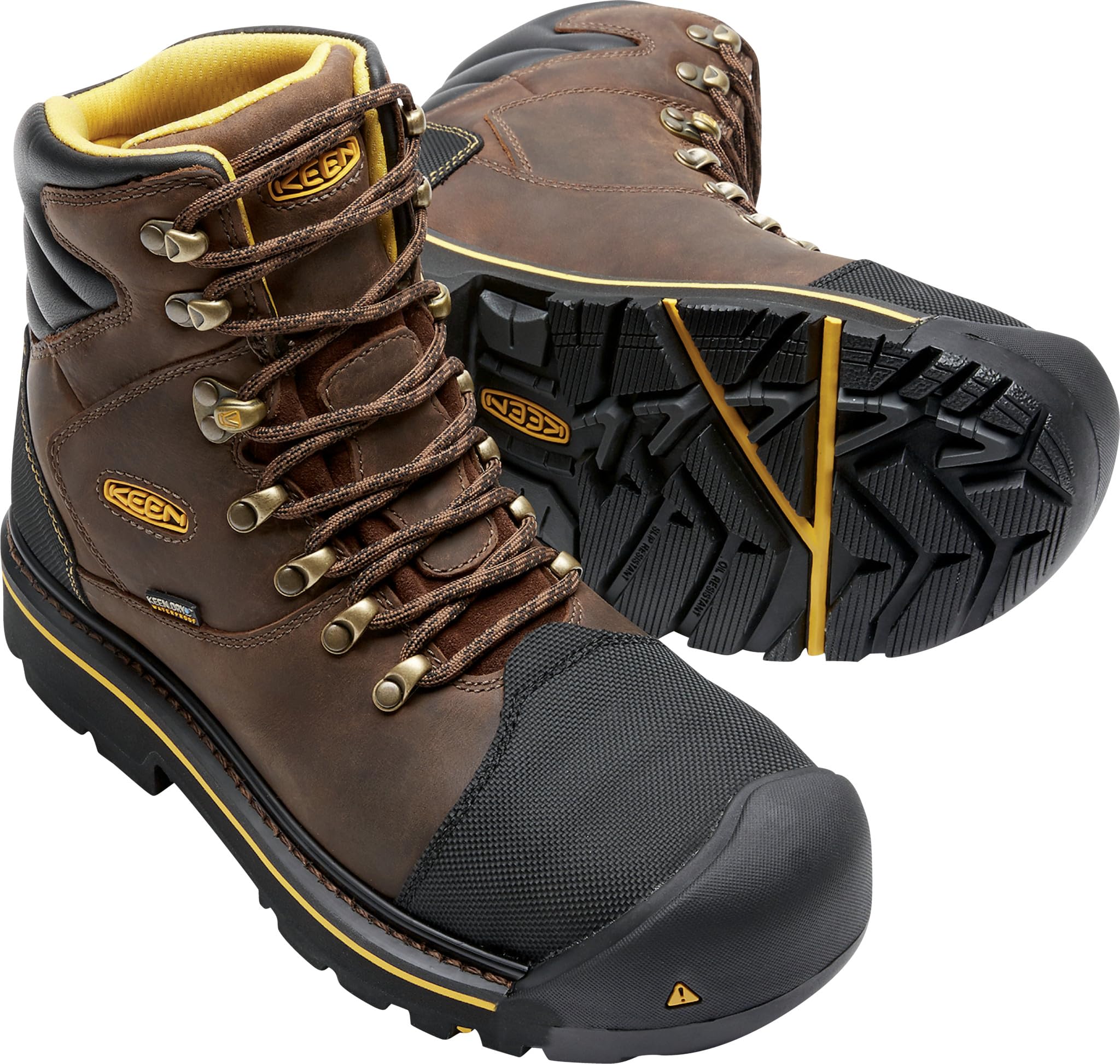 KEEN Utility Men's Milwaukee 6 Inch Waterproof Steel Toe Work Boots - Durable Safety Shoes for Construction, Warehouse & Outdoor Work