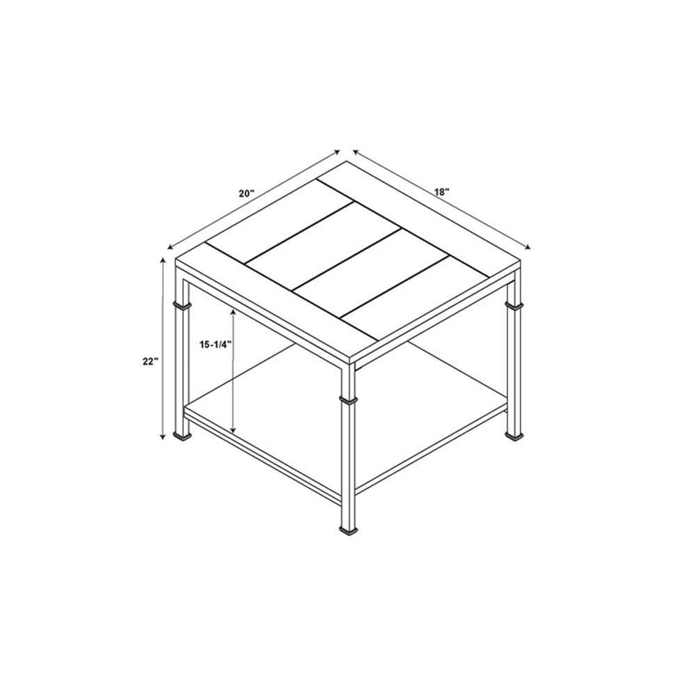 Home Square 2-Piece Black Wood and Metal End Table Set - Modern Side Tables for Living Room, Bedroom, or Office - Perfect for Lamps, Books, and Decor
