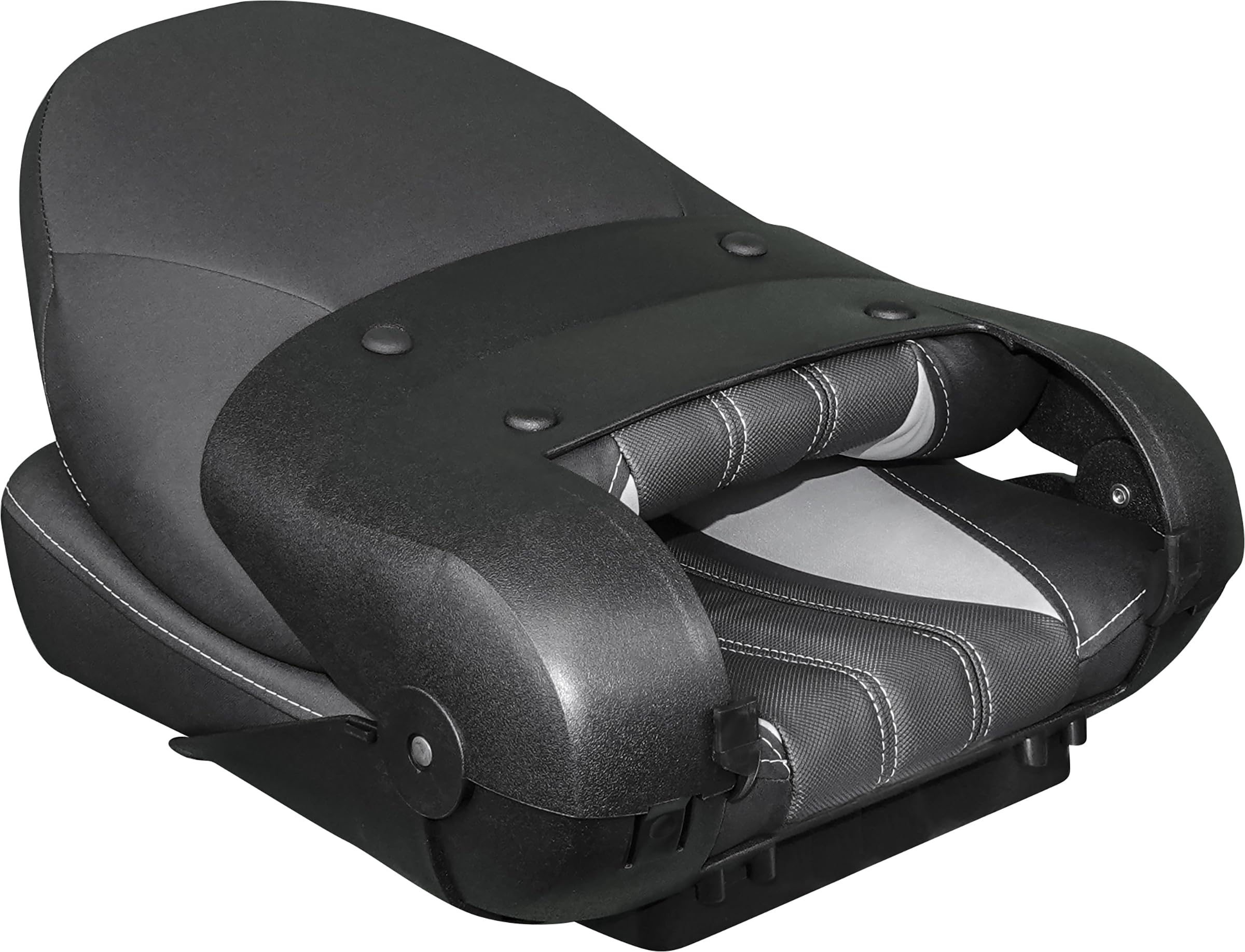 Tempress ProBax Orthopedic Folding High Back Boat Seat - Black, Gray, Carbon Options - Comfortable & Supportive for Fishing, Boating & Marine Use