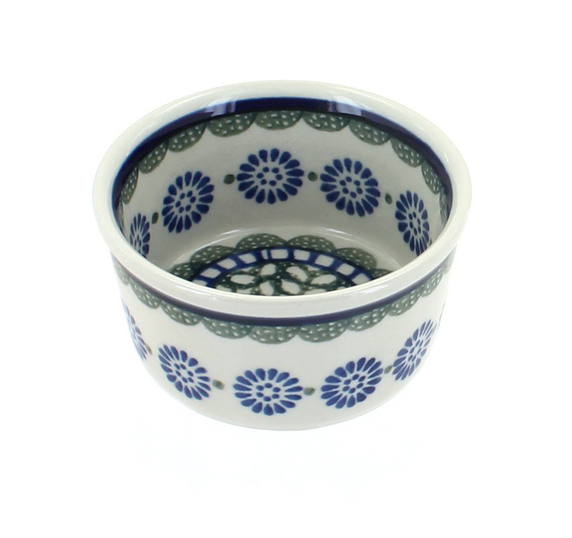Blue Rose Polish Pottery Maia Small Deep Ramekin - Handmade Ceramic Bowl for Baking, Serving, and Desserts - Perfect for Soufflés, Dips, and Individual Portions