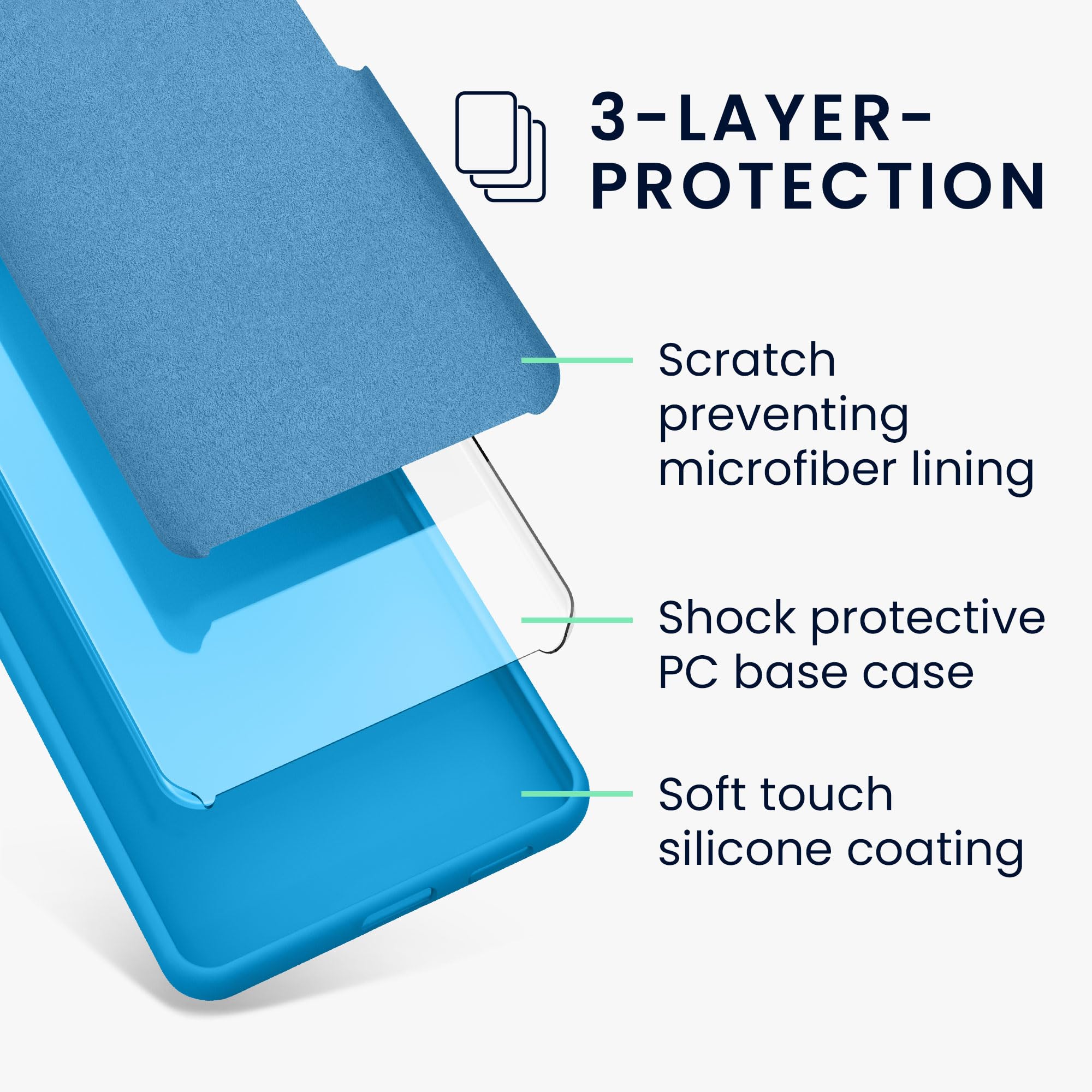 kwmobile TPU Silicone Phone Case for Samsung Galaxy S22 - Soft Protective Cover with Premium Grip in Radiant Blue | Perfect for Everyday Use, Work & Travel Protection