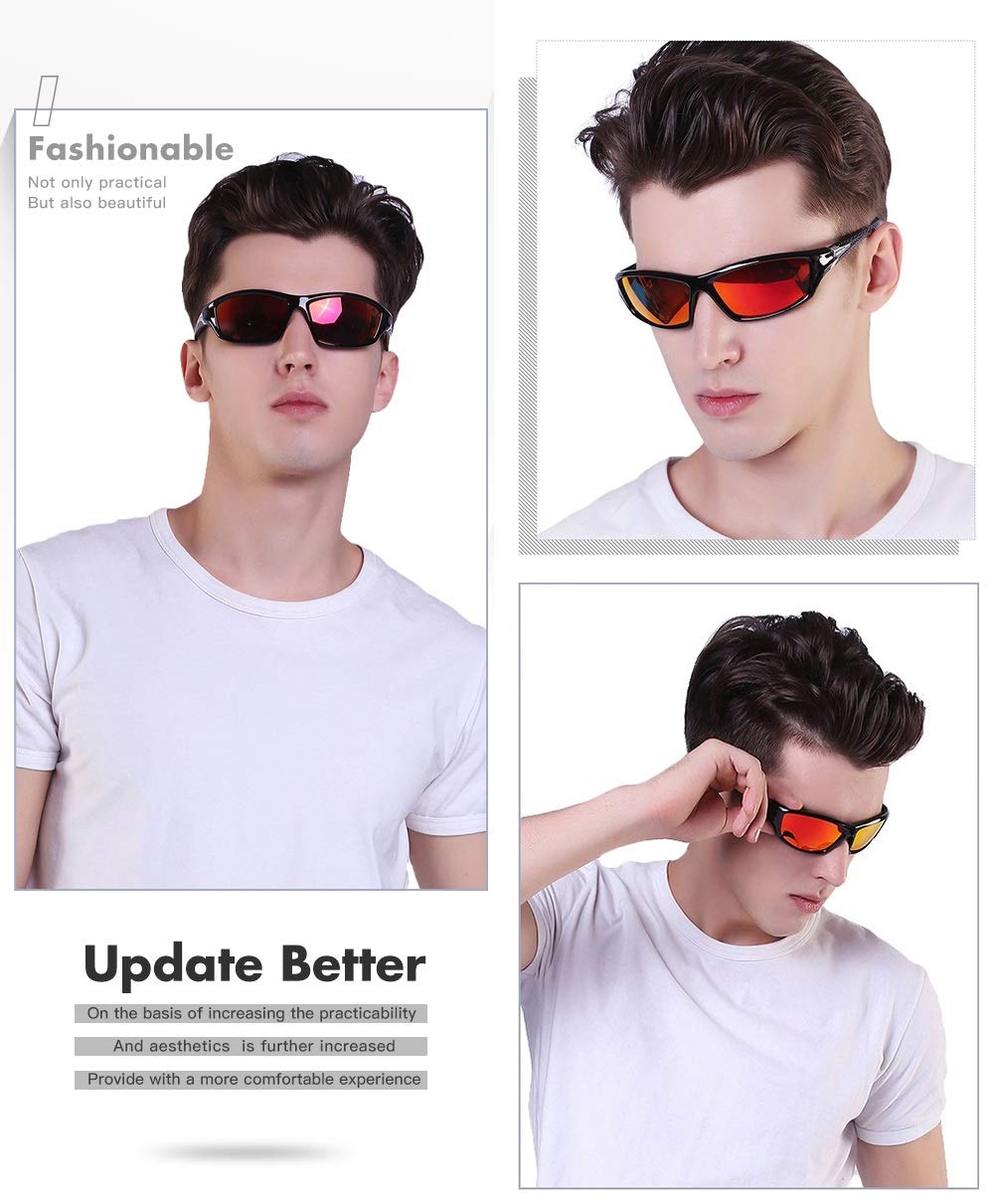 FAGUMA Polarized Sports Sunglasses for Men - UV400 Protection for Cycling, Driving, Fishing - Lightweight & Durable for Outdoor Activities