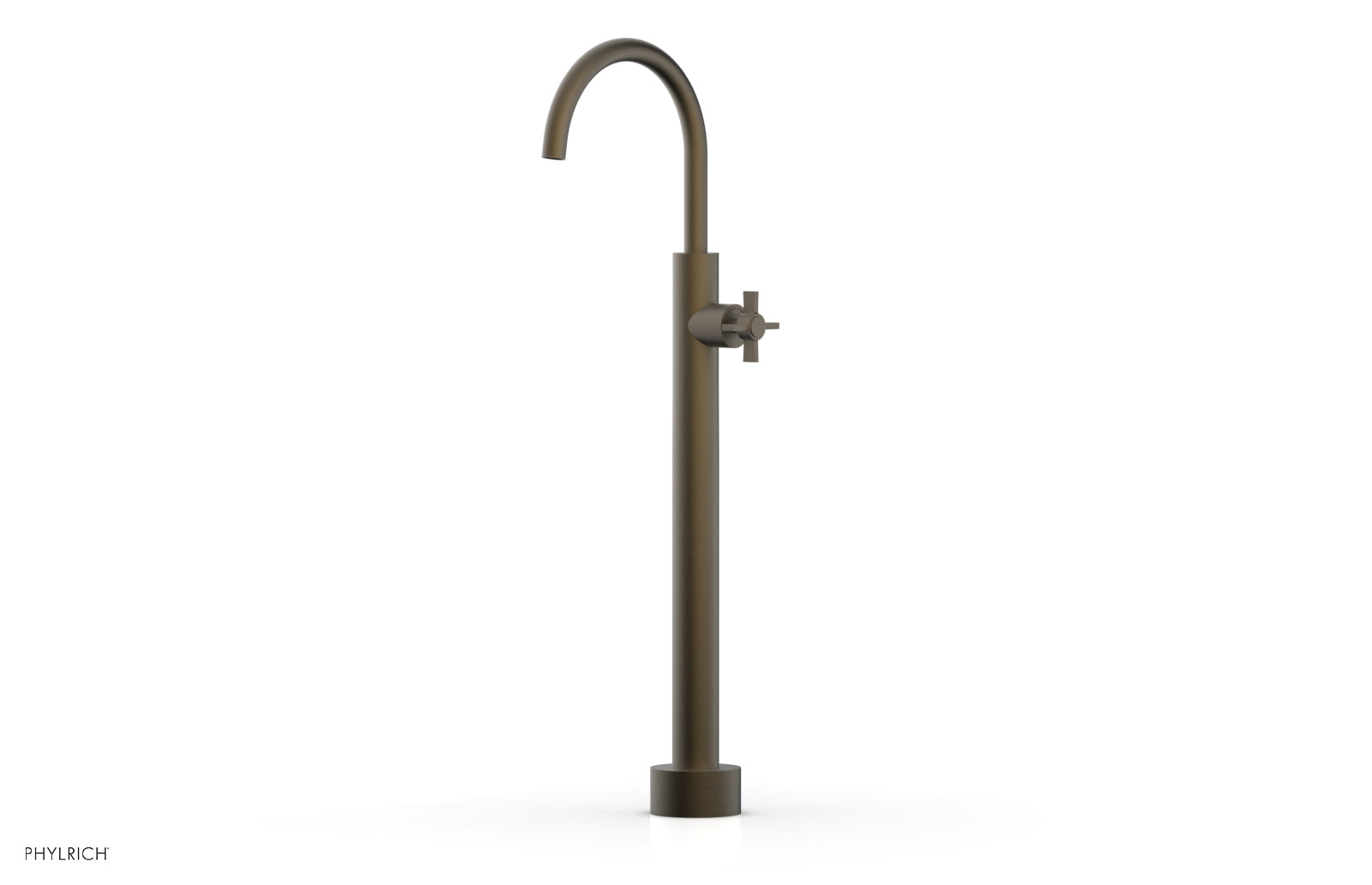 BASIC Low Floor Mount Tub Filler with Cross Handle - D132 44 04 - Perfect for Modern Bathroom Renovations and Spa-Like Showers
