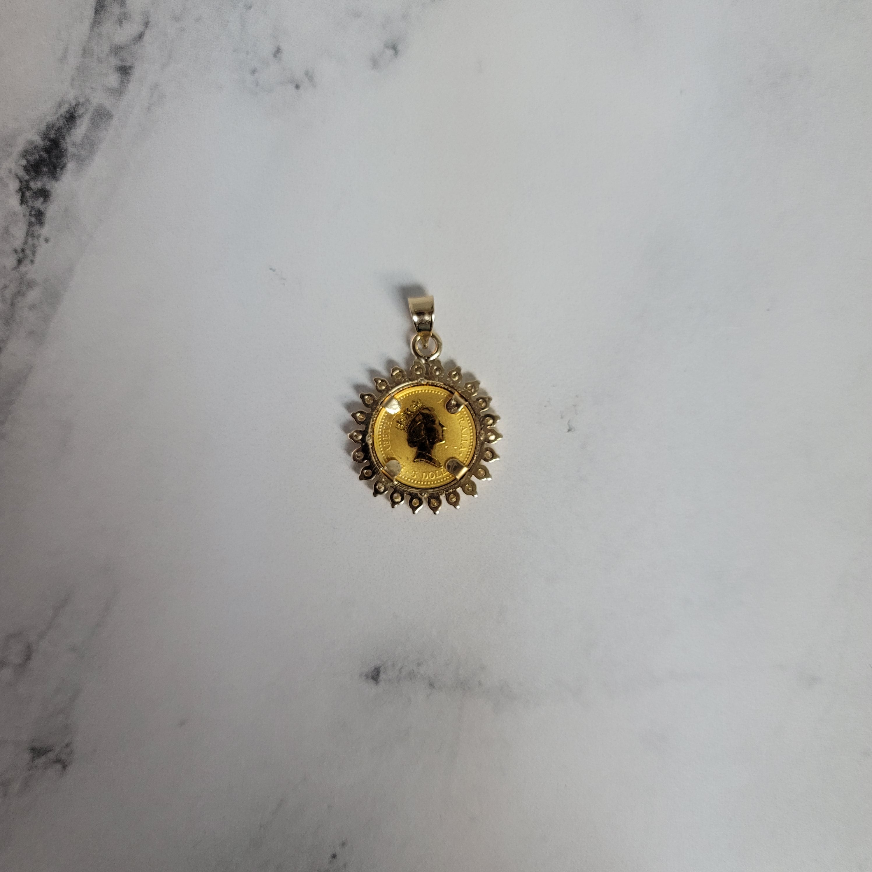 Australian Gold Nugget Kangaroo Diamond Halo Necklace - 14K Solid Gold Pendant with Genuine Diamonds | Perfect Gift for Anniversary, Birthday & Valentine's Day | Elegant Jewelry for Women & Girls