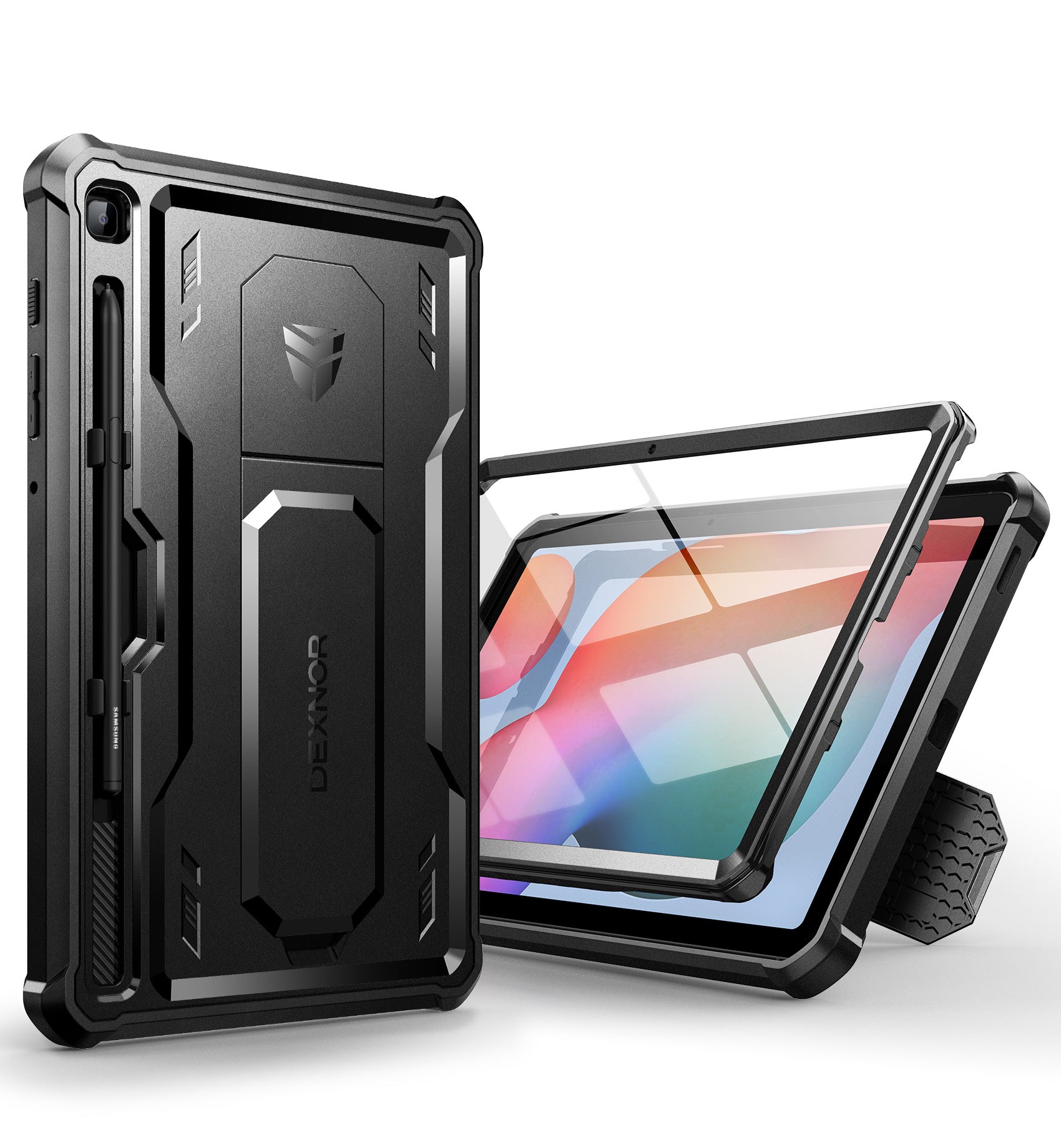 Durable Samsung Galaxy Tab S6 Lite Case with Screen Protector - Heavy Duty Shockproof Rugged Cover with Kickstand & S Pen Holder - Perfect for Work, Travel, and Outdoor Use