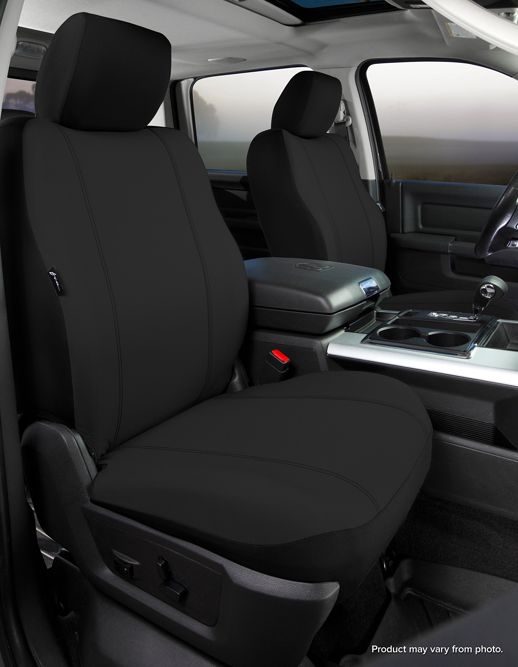 Fia SP87-40 Black Custom Fit Front Seat Cover for Bucket Seats - Premium Polyester Material (Black) | Perfect for Cars, Trucks & SUVs - Protects Seats from Wear & Spills