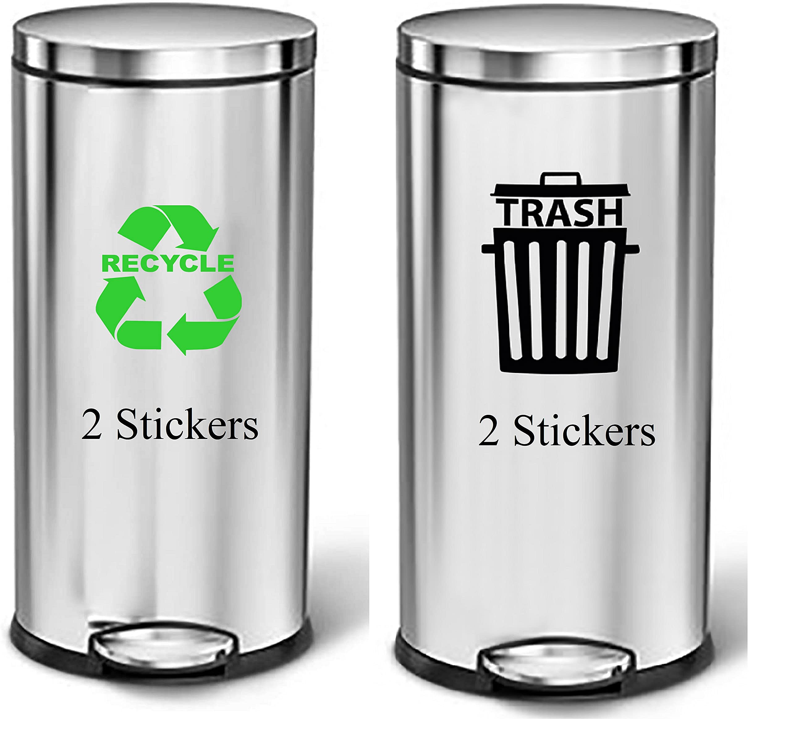 Eco-Friendly Trash Can & Recycling Bin Labels - Durable Vinyl Stickers for Waste Sorting | Perfect for Home, Office, Indoor & Outdoor Use on Metal, Aluminum, Steel or Plastic Bins | Organize Garbage & Boost Recycling Efforts