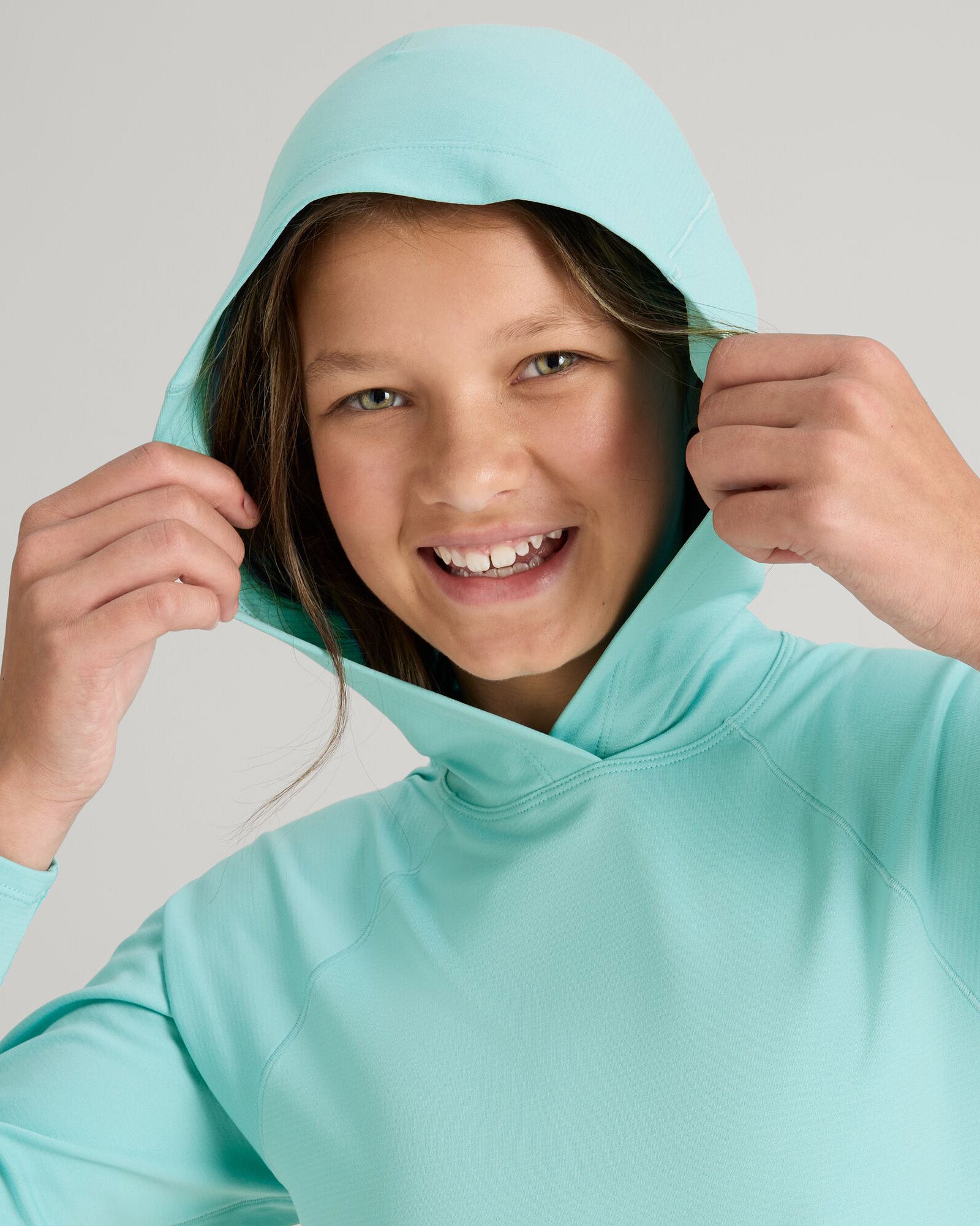 SUN Stopper Youth Girls Hooded Long Sleeve Top - Splash Print - UV Protection for Outdoor Activities, Sports & Casual Wear
