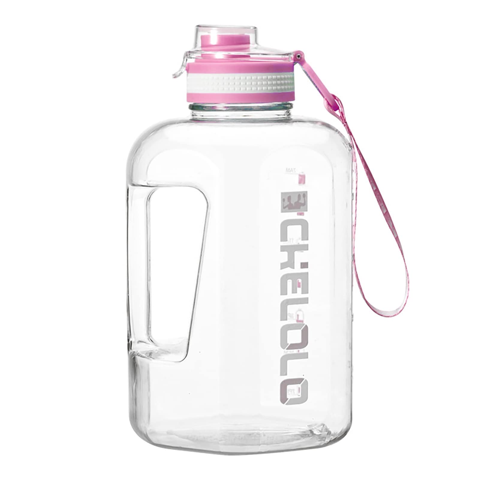 SANWOOD 1600ml & 2200ml Large Capacity Sports Water Bottle - BPA Free, Durable, Transparent Drinking Cup with Ergonomic Handgrip for Men & Women - Ideal for Gym, Hiking, Camping, Office & Outdoor Activities (Pink)