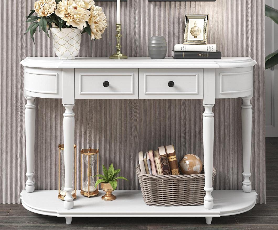 Farmhouse Console Table with Storage - 52