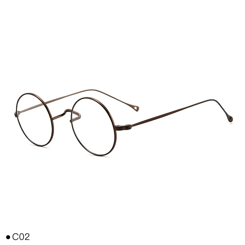 Stylish Aimee Unisex Full Rim Small Round Titanium Eyeglasses 11136 - Lightweight & Durable Frame for Reading, Work, and Everyday Wear