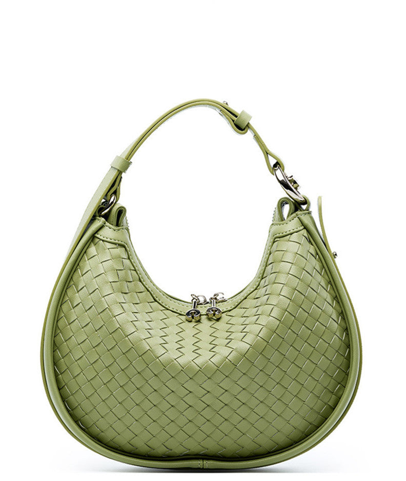 Stylish Woven Crescent Leather Crossbody Bag for Women - Perfect for Work, Travel & Everyday Use