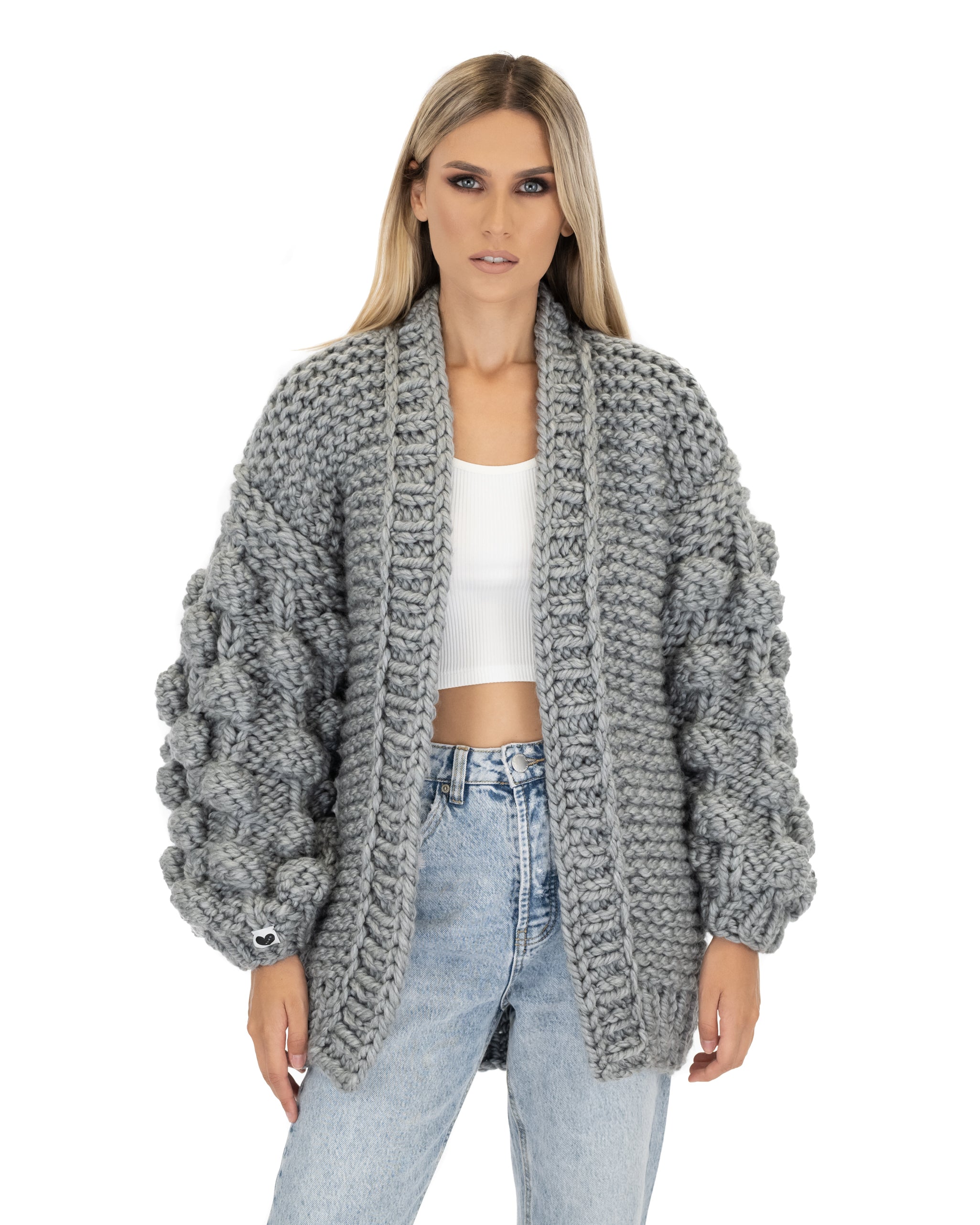 Stylish Bubble Sleeve Cardigan for Women - Soft Knit Open Front Sweater | Perfect for Office, Date Night & Casual Outfits