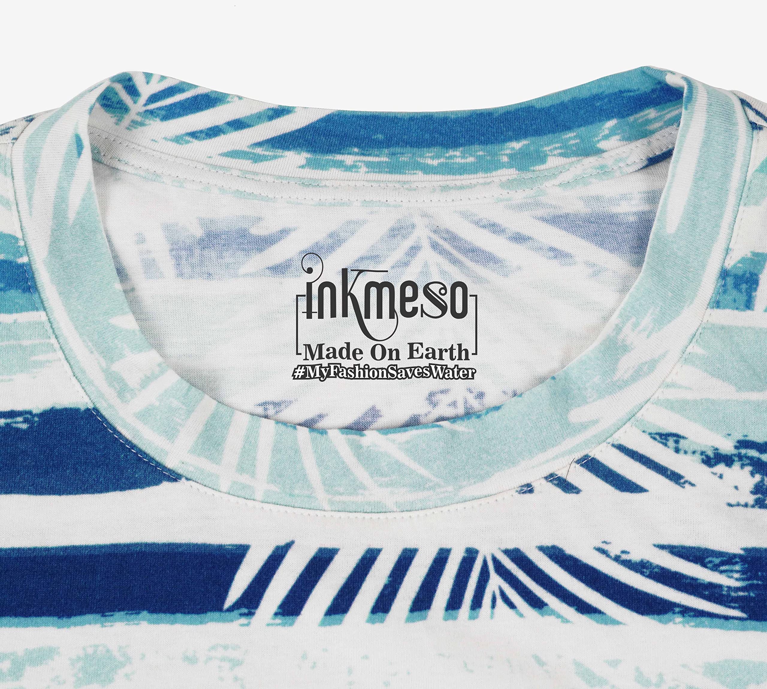 Inkmeso Men's Half Sleeve T-Shirt - Loose Fit Casual Printed Tee for Summer, Beach, Holiday & Everyday Wear - Comfortable Cotton Shirt for Outdoor Activities and Relaxation