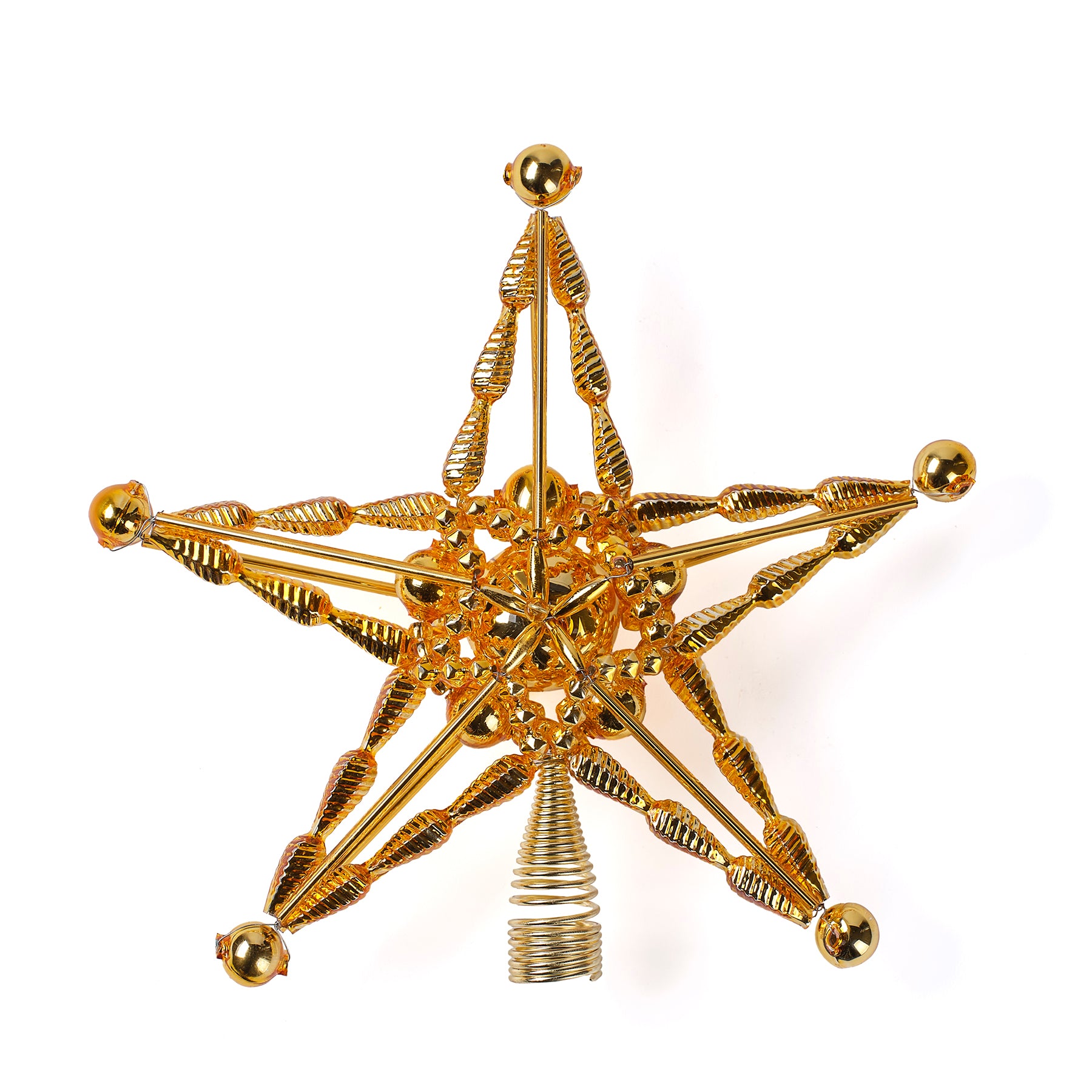 Golden Christmas Tree Topper - Elegant Star Shaped Holiday Decor for Xmas Trees, Home, and Party Decoration | Perfect for Indoor & Outdoor Festive Celebrations