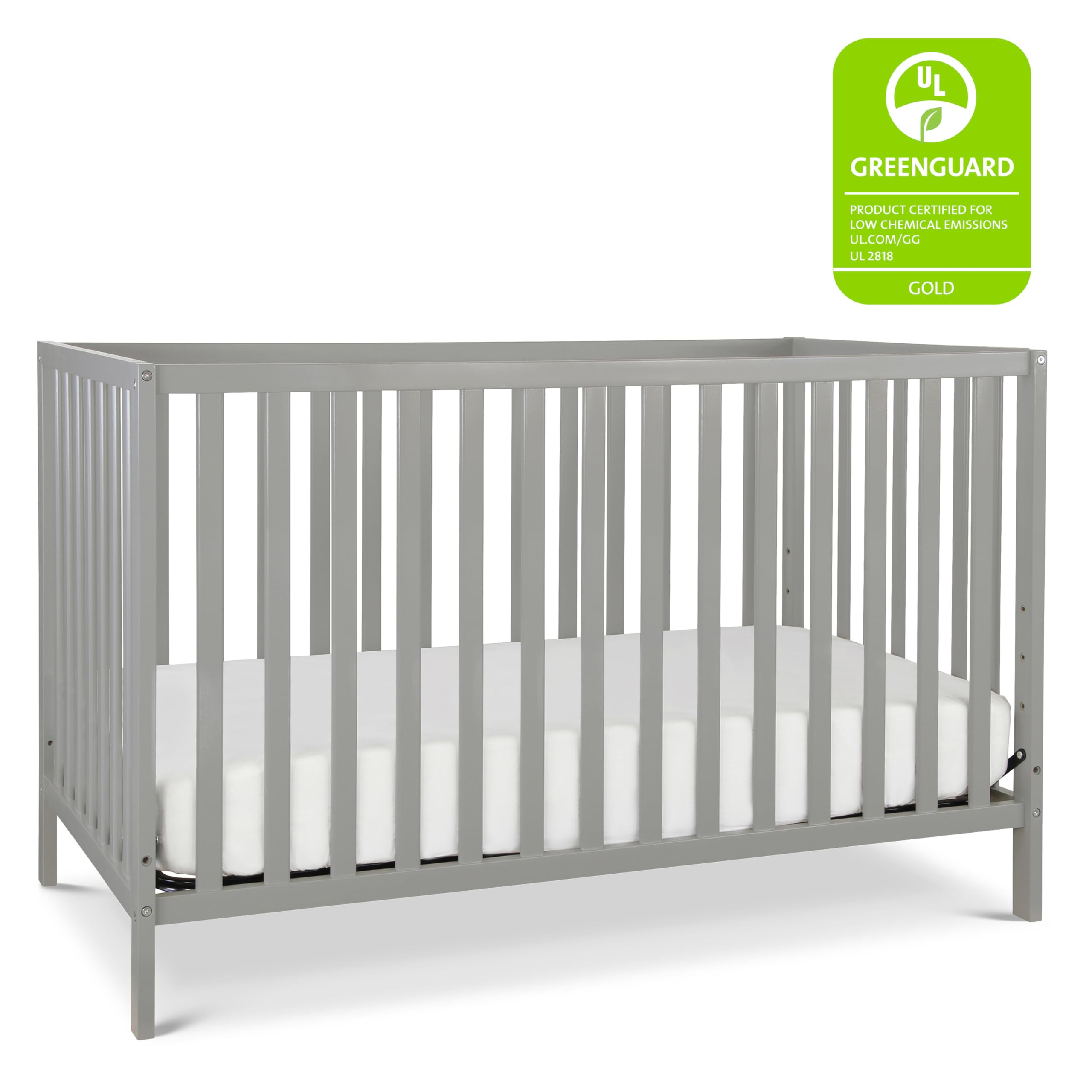 DaVinci Union Convertible Crib in Espresso - 4-in-1 Baby Crib with Slumber System & Toddler Mattress for Nursery, Kids Room & Bedroom Decor