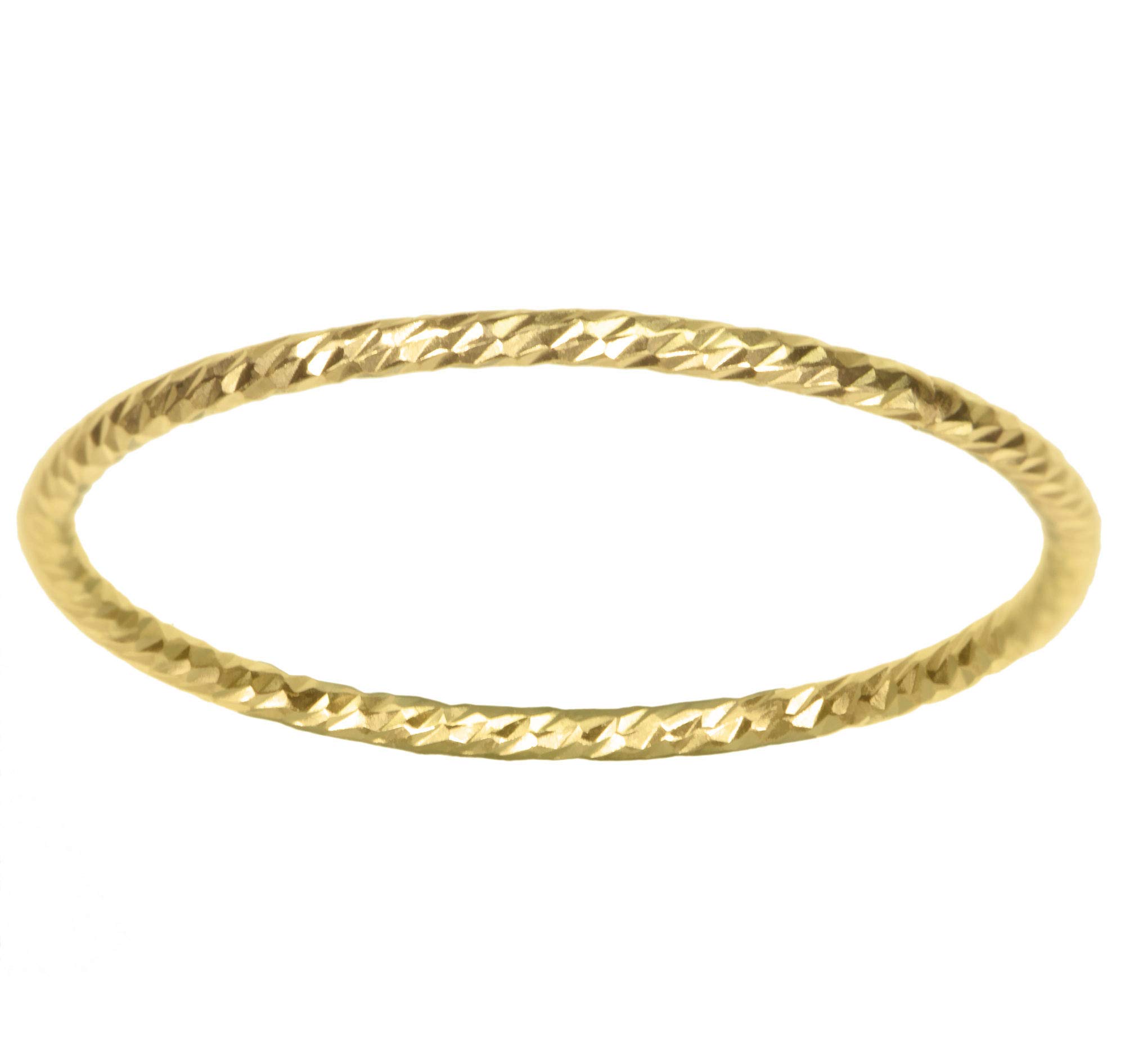 14K Gold Sparkle Stacking Ring Set - Dainty Minimalist Rings for Women - Perfect for Layering, Everyday Wear & Special Occasions