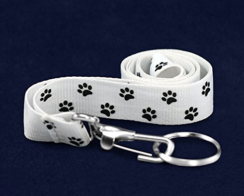 Black Paw Print Lanyard & Badge Holder - Durable Keychain for ID Cards, Keys, Work Badges | Perfect Gift for Pet Lovers, Animal Shelter Staff & Fundraising Events | Office, School, Hospital, Veterinary Use
