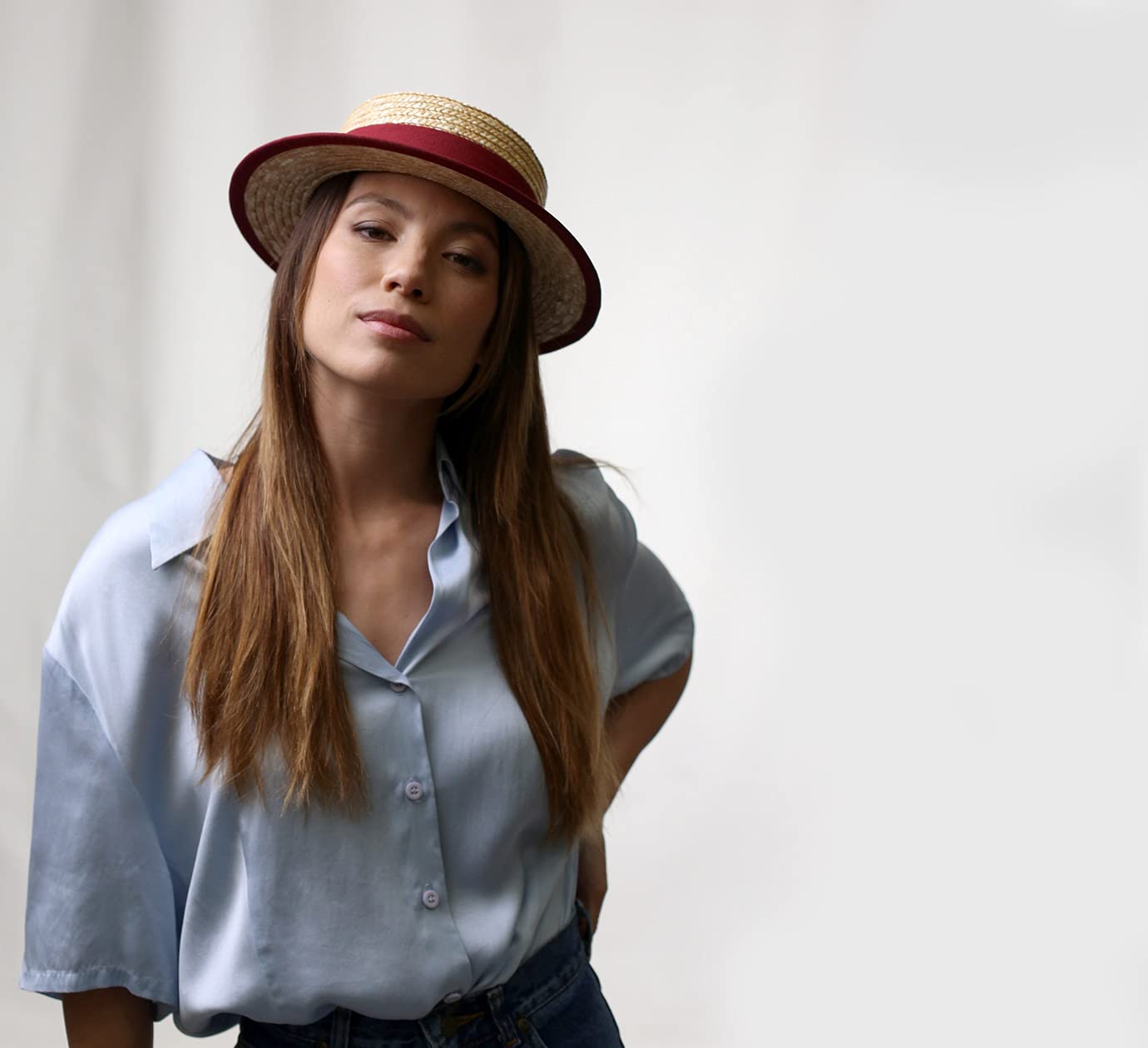 Stylish Gondolier Boater Hat - Classic Straw Hat for Men & Women - Perfect for Summer Outings, Weddings, and Venetian-Themed Parties