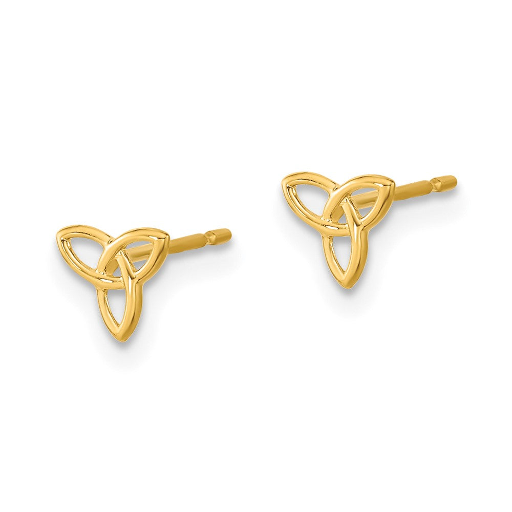 Gold Madi K Kids Celtic Knot Post Earrings - Model GK965 | Hypoallergenic Stud Earrings for Girls | Perfect for Birthday Gifts, First Communion & Special Occasions