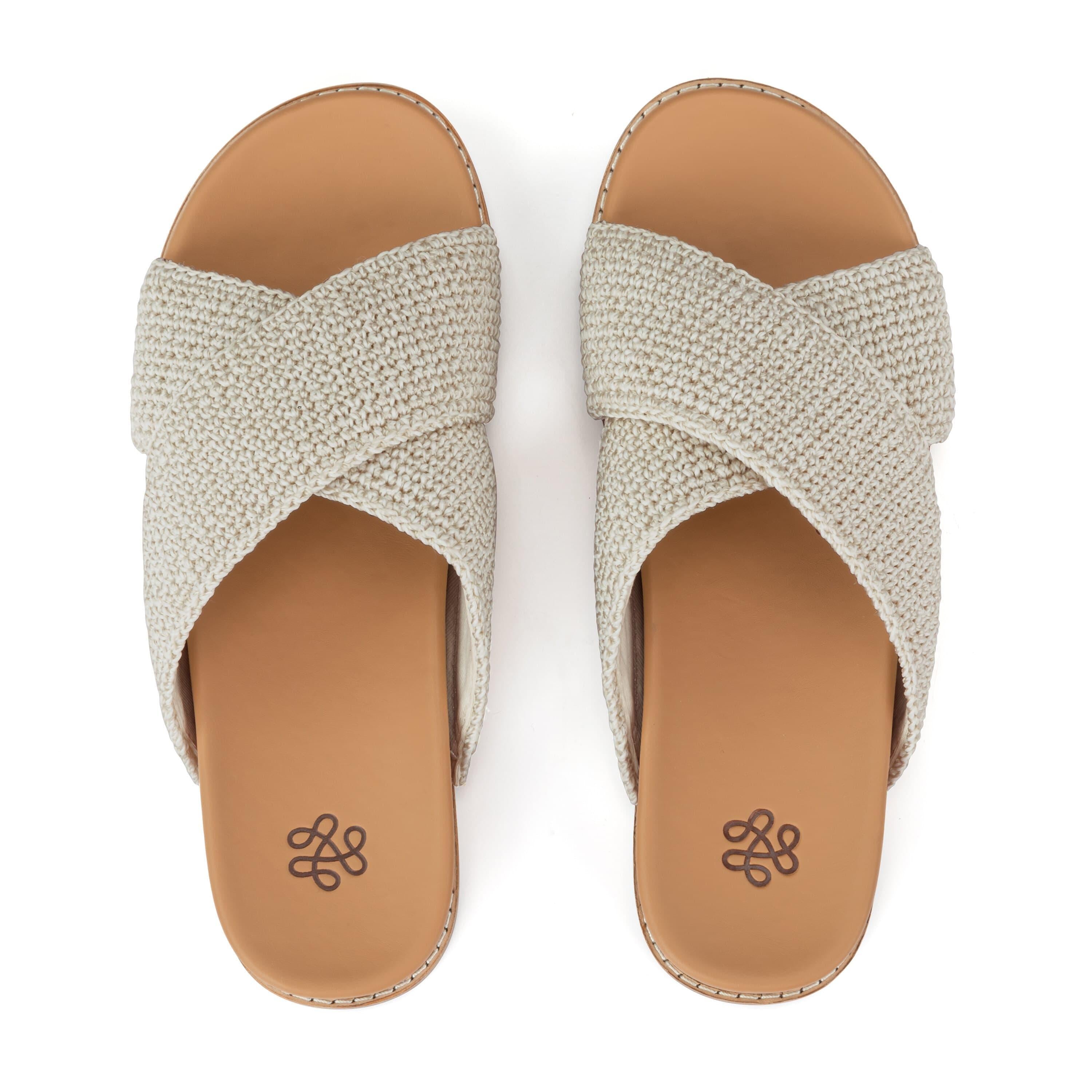 Hand Crochet Penelope Sandal - Natural Cotton Women's Summer Sandals for Beach, Vacation & Boho Style Outfits
