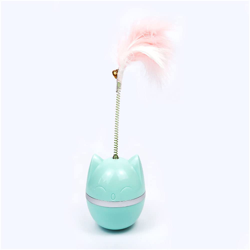Durable Cat Toys Set - Interactive Tumbler Teaser Ball & Feather Wand for Boredom Relief - Bite-Resistant Cat Toys for Indoor Play, Exercise & Bonding with Your Pet
