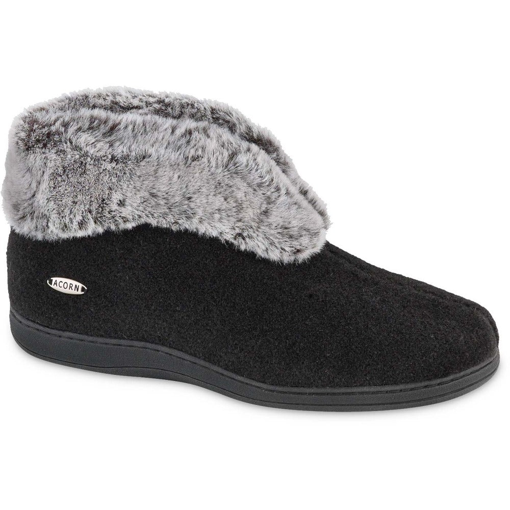 Women's Warm Faux Fur Chinchilla Bootie Slippers - Cozy Indoor/Outdoor House Shoes with Non-Slip Sole - Perfect for Winter, Home, Lounge & Quick Errands