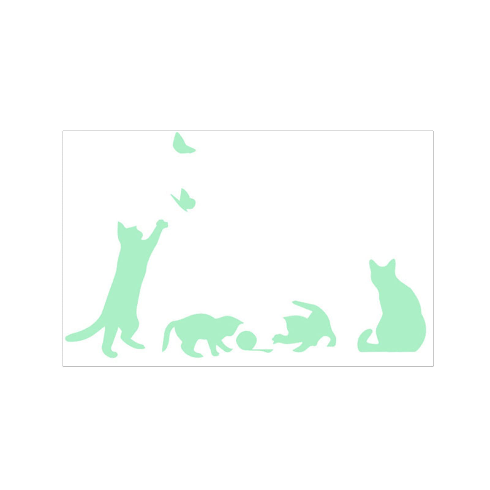 Glow in the Dark Butterfly Wall Stickers - Flower Garden Luminous Cat Decals for Kids Room, Nursery & Bedroom Decor - Peel & Stick Removable Wall Art for Girls & Boys (Perfect for Night Lights & Themed Bedrooms)