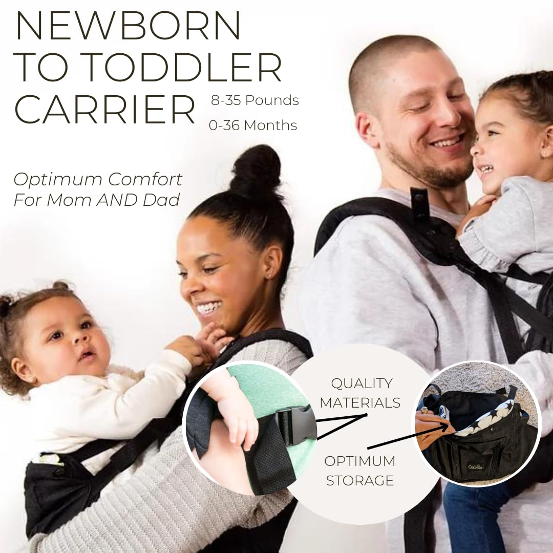 8-35lb | 0-36 Months, 7-in-1 Premium Baby Carrier for Newborn to Toddler - Hybrid Sling & Buckled Breastfeeding-Friendly Infant Carrier - Tactical Baby Gear for Men & Women - Lightweight Toddler Backpack for Travel, Hiking, Shopping and Daily Use