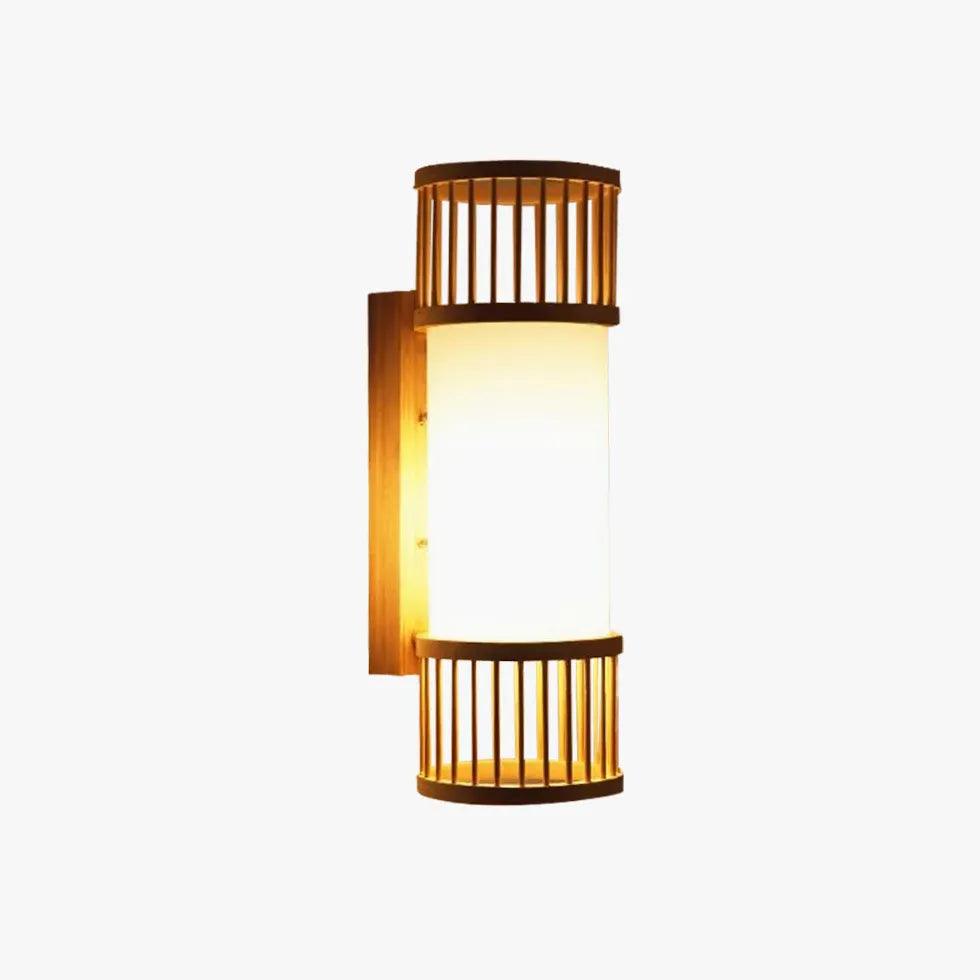 Rustic Wicker Wall Light Lantern - Handwoven Wooden Outdoor Sconce for Patio, Garden, Porch & Backyard Decor | Waterproof & Weather Resistant