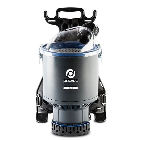 Pacvac Thrift Backpack Vacuum Cleaner - Lightweight Commercial Vacuum for Carpets & Hard Floors - Perfect for Office Cleaning & Home Use