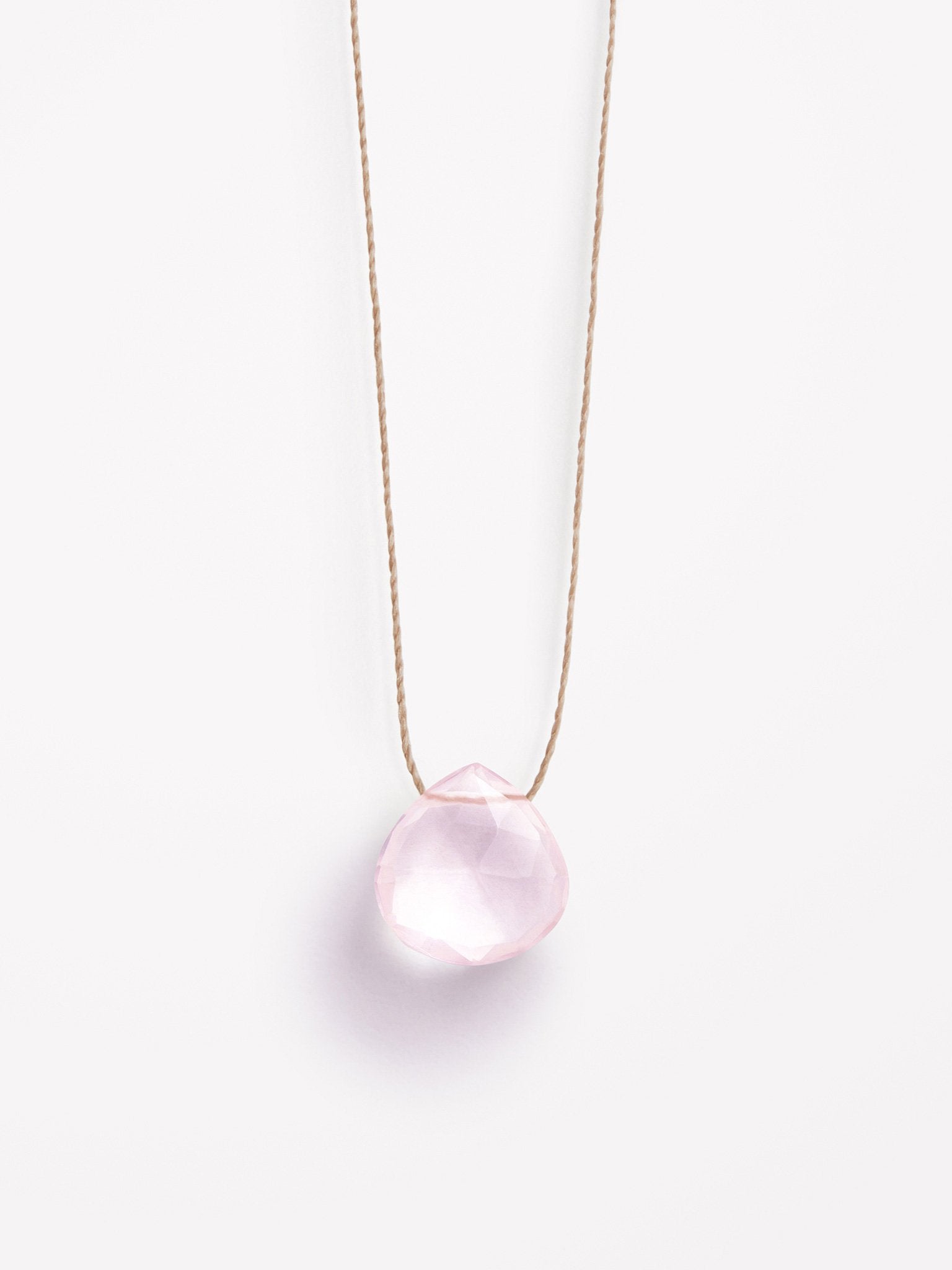 Wanderlust Life Fine Cord Necklace with Rose Quartz - Elegant Bohemian Jewelry for Women, Perfect for Yoga, Meditation & Everyday Wear