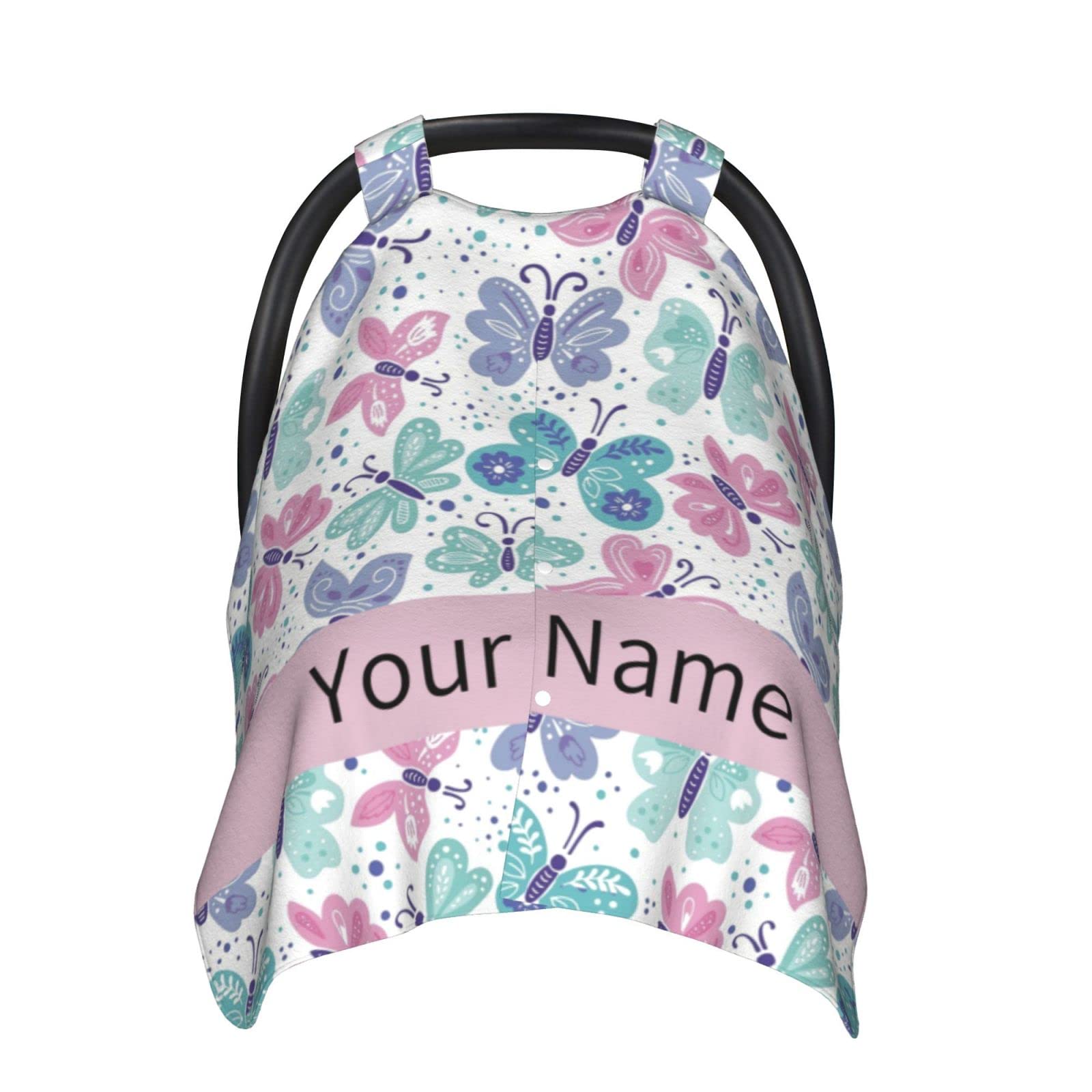 Personalized Baby Car Seat Covers with Name - Custom Infant Car Seat Canopy for Boys & Girls - Nursing & Breastfeeding Cover - Perfect for Travel, Shopping & Outdoor Adventures