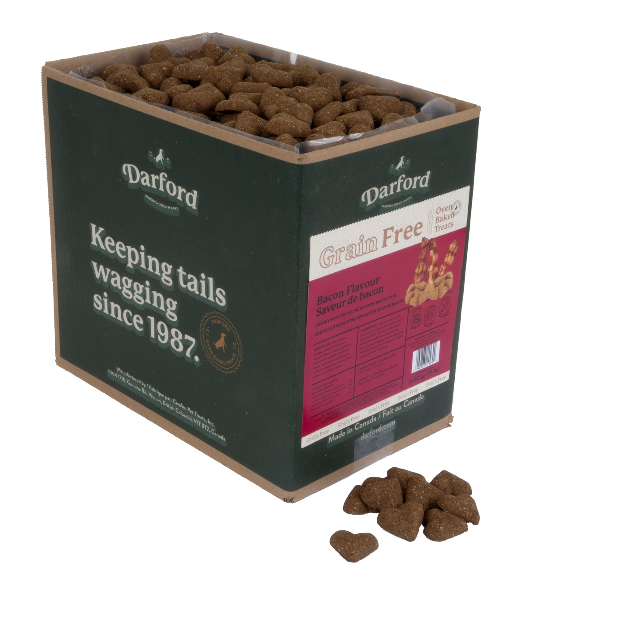 Grain-Free Bacon Flavor Dog Treats - 15 lb Bag | Healthy & Delicious Natural Snacks for Dogs | Perfect for Training, Rewards & Dental Health