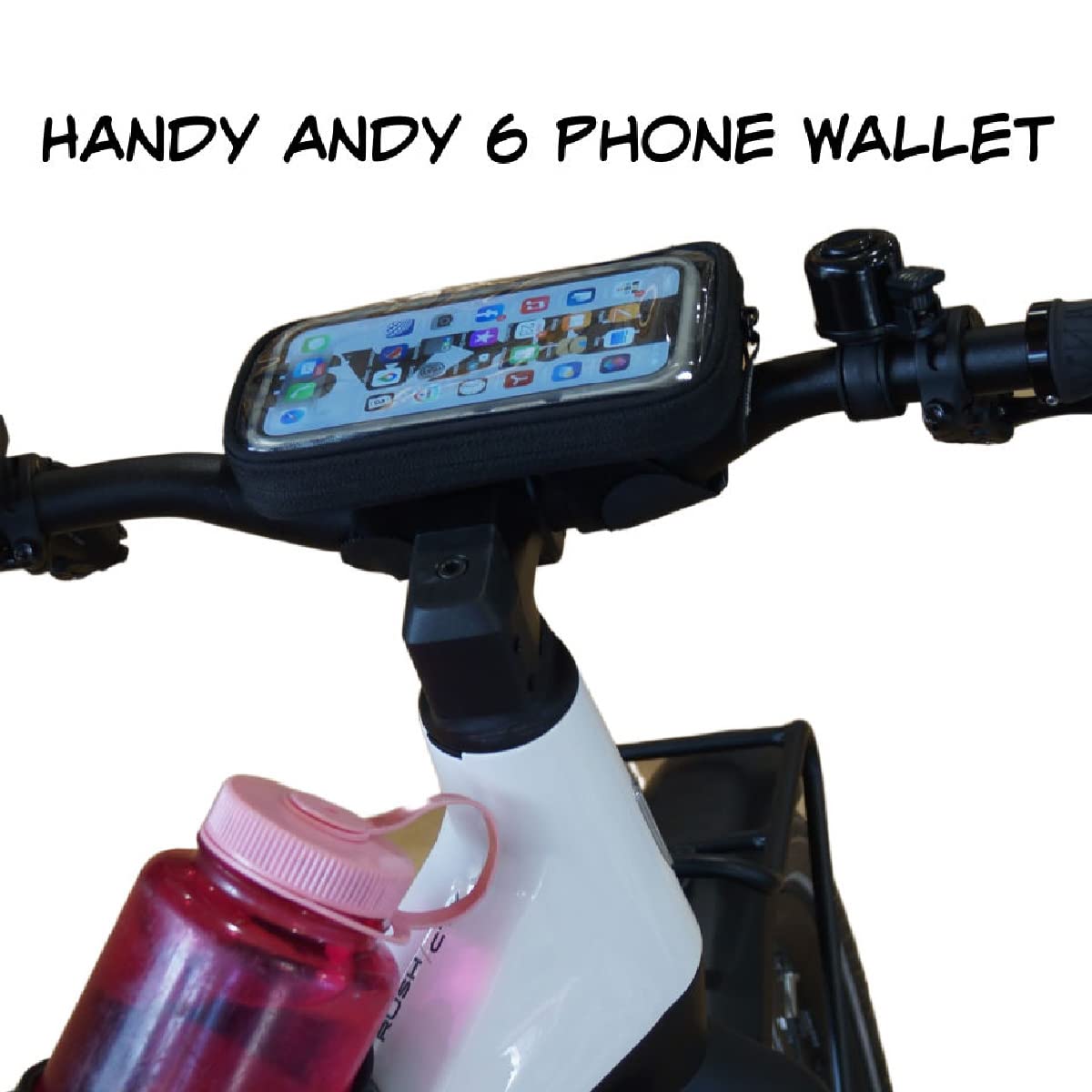 BiKASE Handy Andy 6 Phone Holder - Universal Car Mount Stand for iPhone 15/14/13/12, Samsung Galaxy - Perfect for Driving, Office & Home Use
