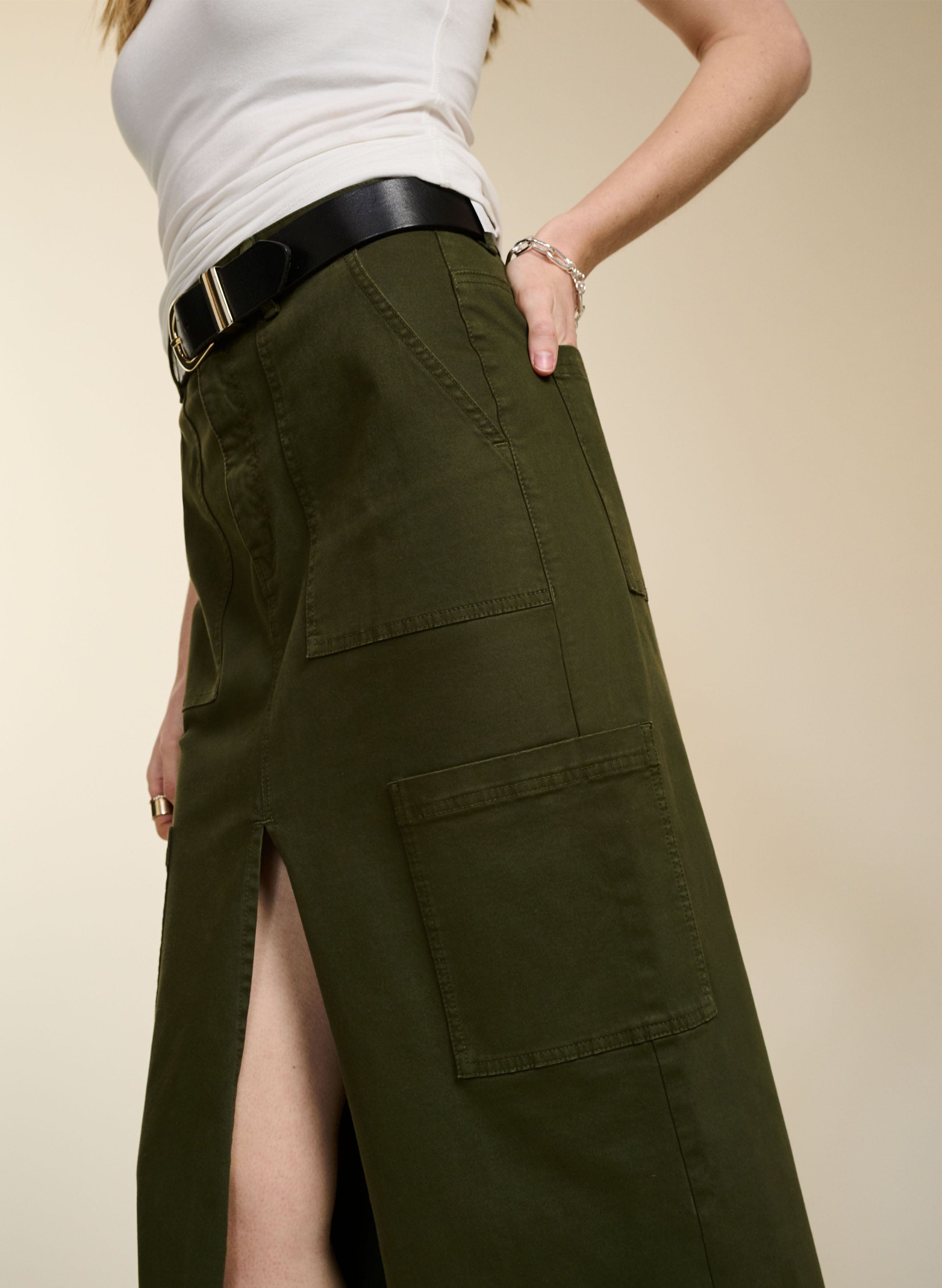 Organic Cotton Skirt for Women | Soft & Comfortable Dark Olive Midi Skirt | Casual Wear, Summer Outfits, Boho Style