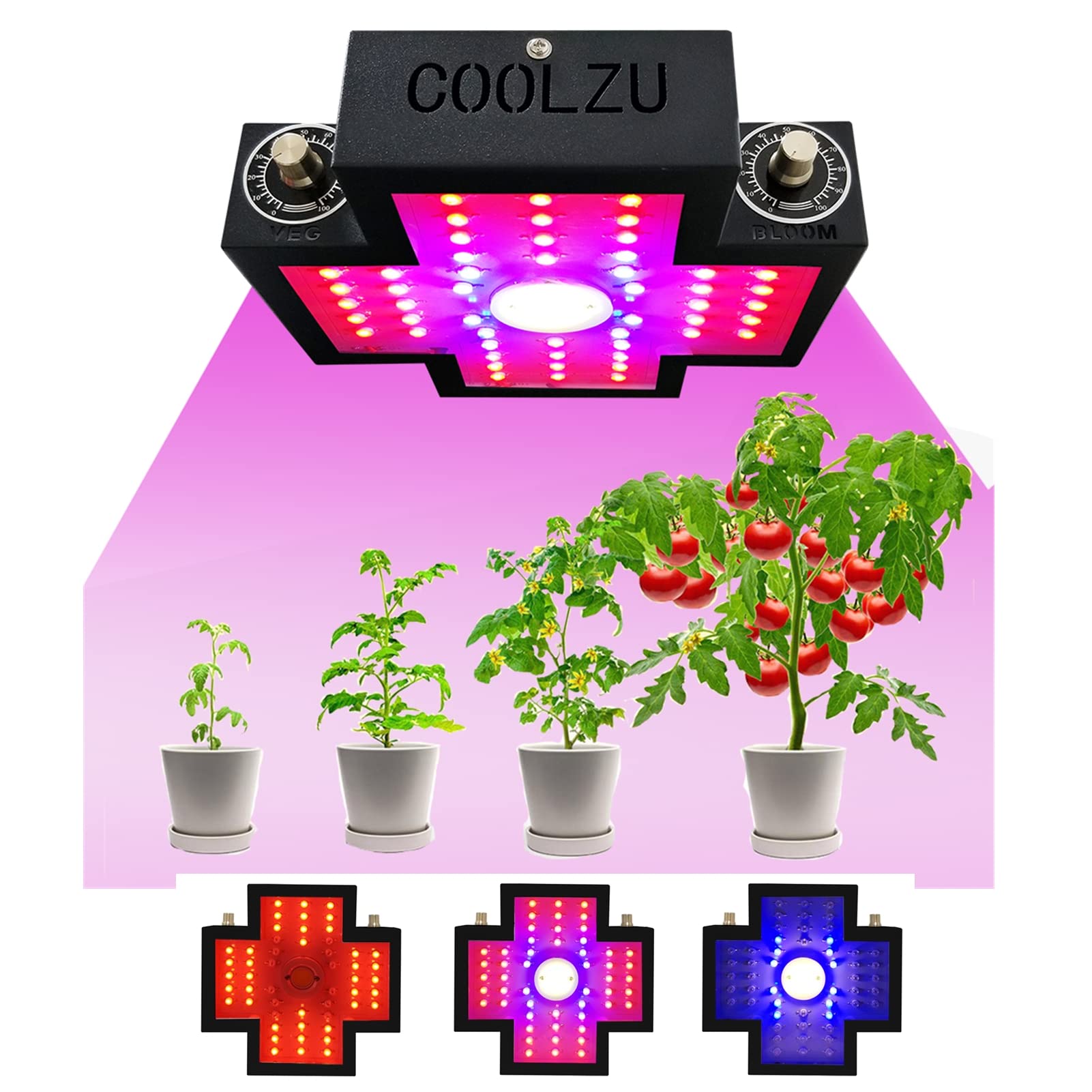 1200W Full Spectrum LED Grow Light for Indoor Plants - Adjustable Veg & Bloom Switch, Ideal for Hydroponics, Greenhouse Cultivation & Home Gardening | Perfect for Tomatoes, Herbs, Flowers & Seedlings