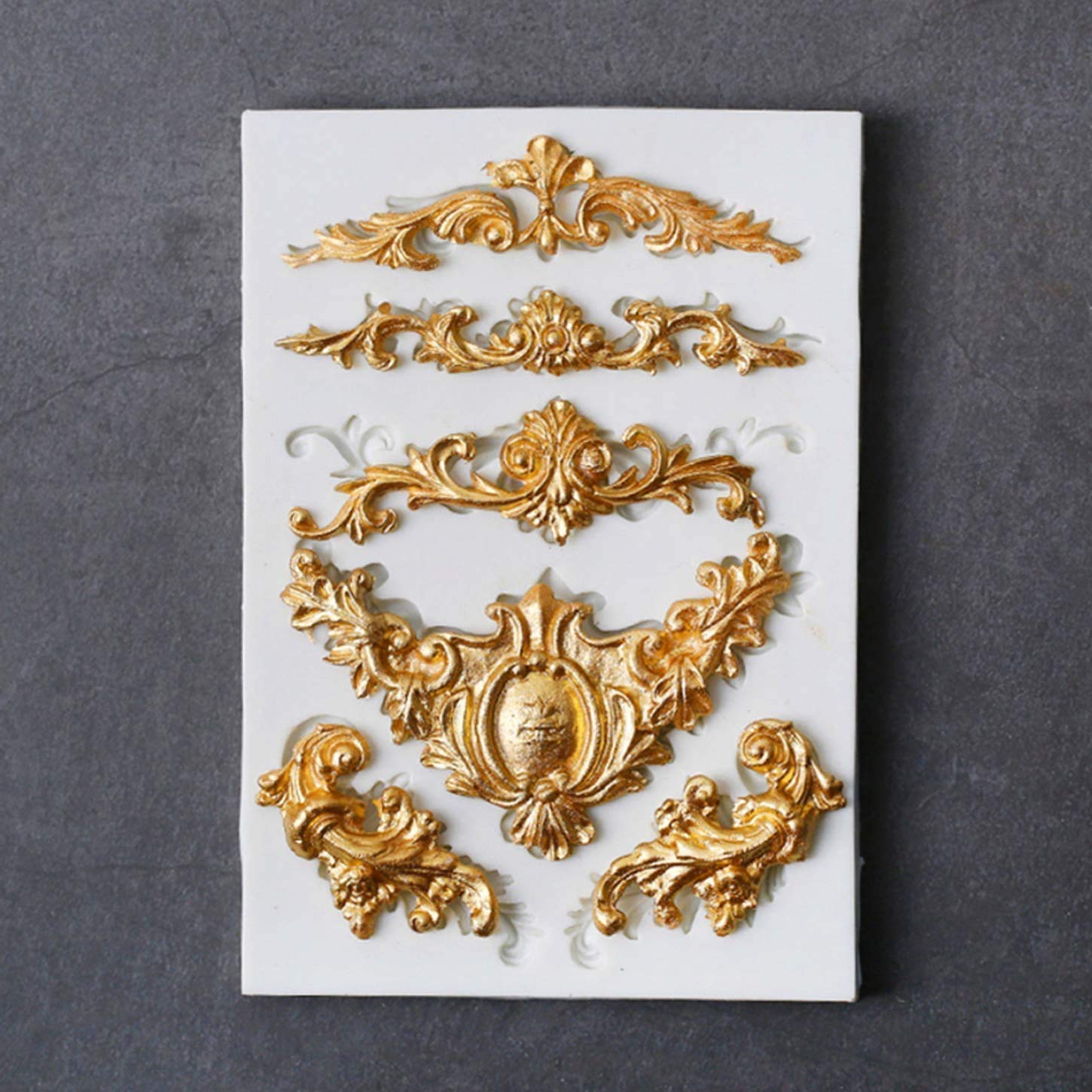 3-Piece Baroque Scroll Border Silicone Fondant Molds - Elegant Lace Design for Cake Decorating, Chocolate, Candy & Polymer Clay - Perfect for Wedding Cakes, Cupcakes & DIY Sugar Crafts