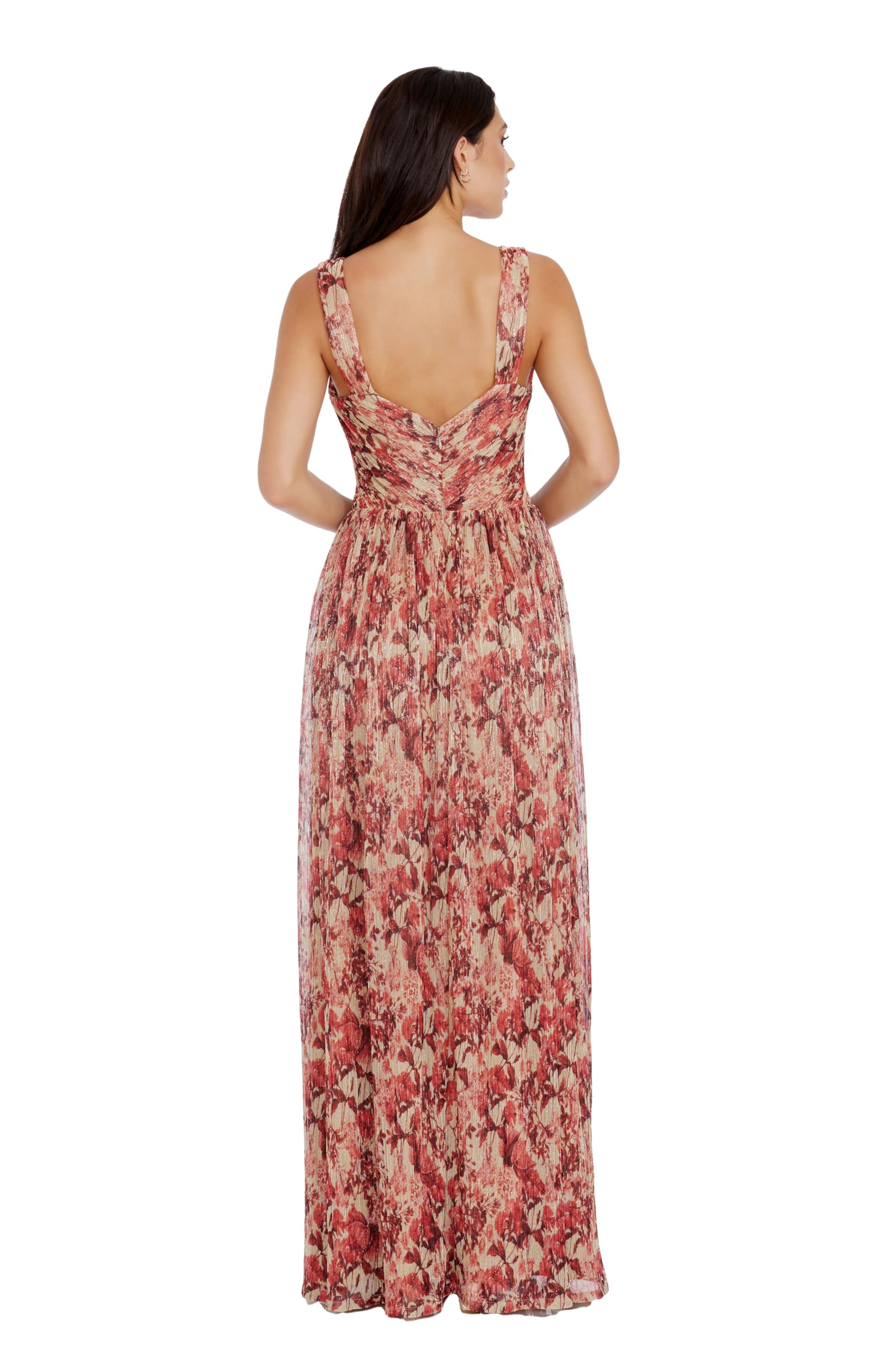 Dress the Population Women's Mirabella Fit and Flare Maxi Dress - Elegant Formal & Wedding Guest Dress for Special Occasions