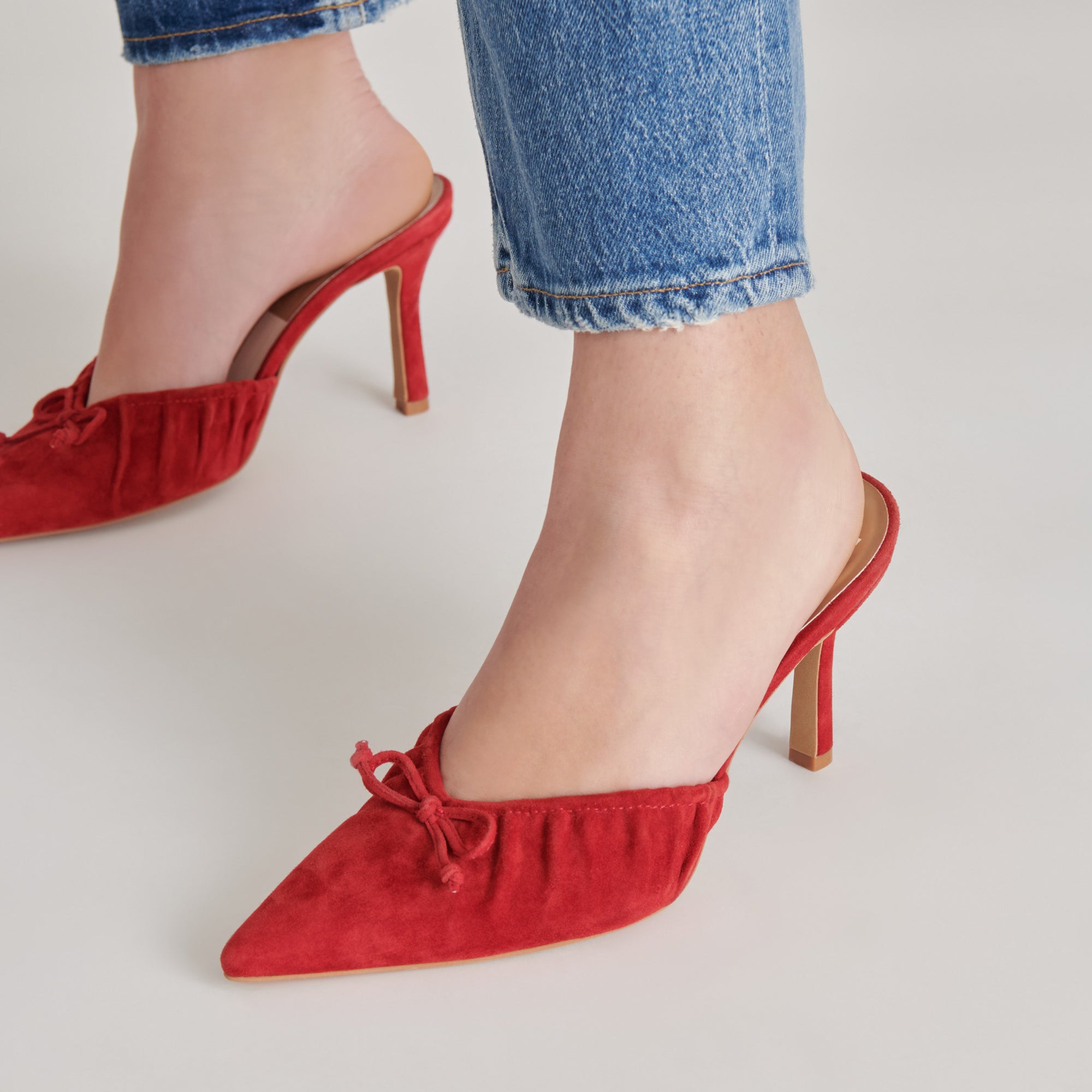 KAIRI Women's High Heels - Crimson Suede Pumps for Party, Wedding & Evening Wear - Stylish Dress Shoes for Women