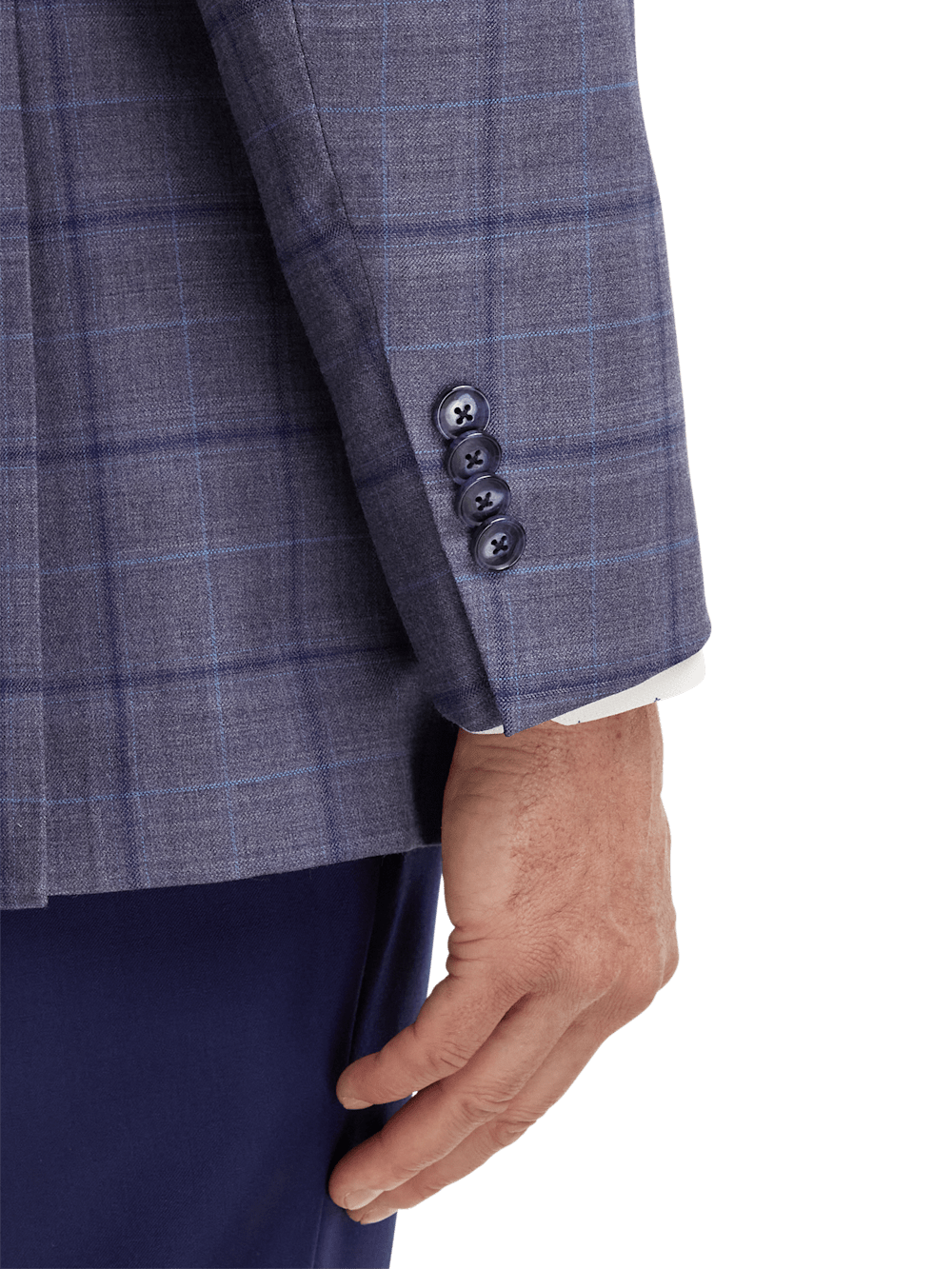 Men's Wool Stretch Windowpane Single Breasted Notch Lapel Sport Coat - Purple | Business Casual Blazer for Office, Weddings & Formal Events