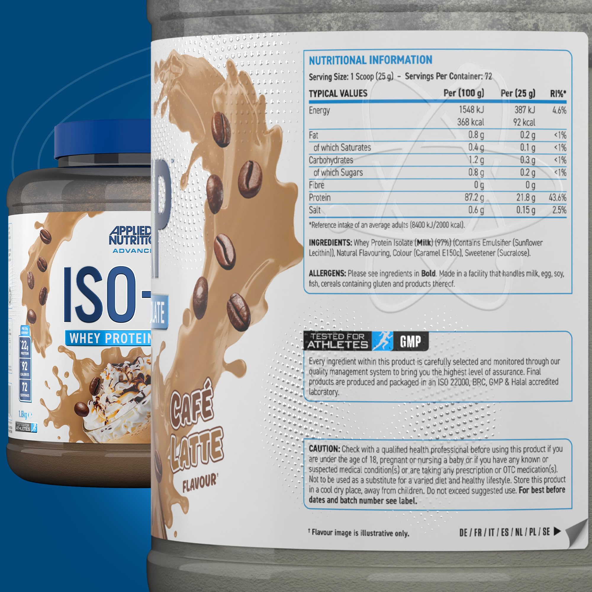 Applied Nutrition ISO XP Cafe Latte Protein Powder - 1800g (EAN 5056555204627) for Post-Workout Recovery & Muscle Growth