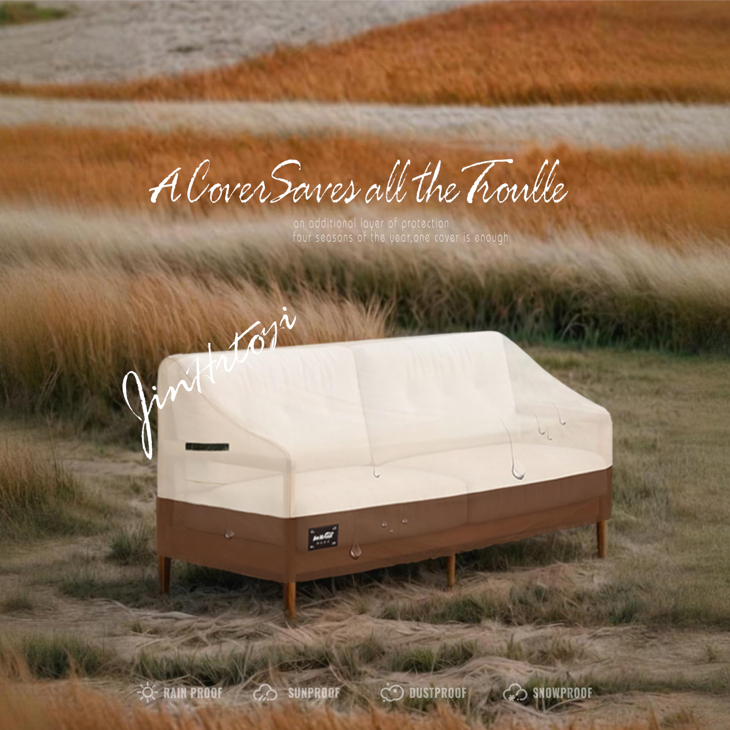 2-Seater Outdoor Couch Cover 58