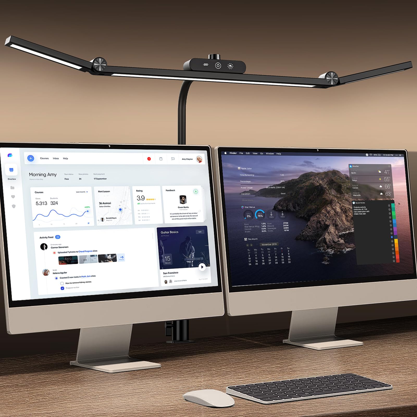 Ultra Bright LED Desk Lamp with Clamp - Dimmable Architect Table Light for Office & Home, Stepless Dimming & Tempering for Workbench, Drafting, Reading & Studying (Black) - Perfect for Home Office, Study Room & Workspace Lighting