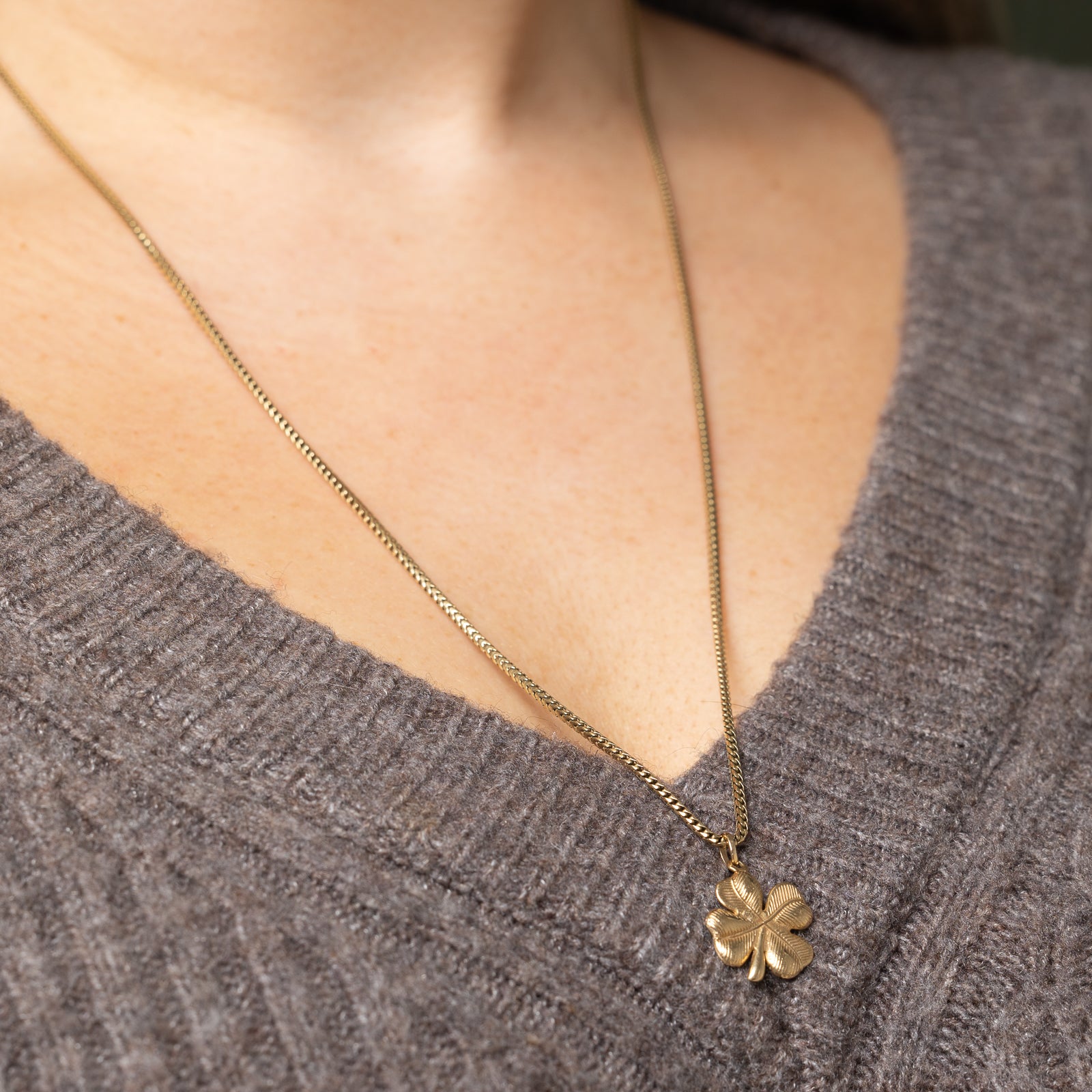 10K Yellow Gold Snake Chain Necklace with Clover Pendant - 25 Inch | Elegant Jewelry Gift for Women | Perfect for Valentine's Day, Anniversary & Everyday Wear